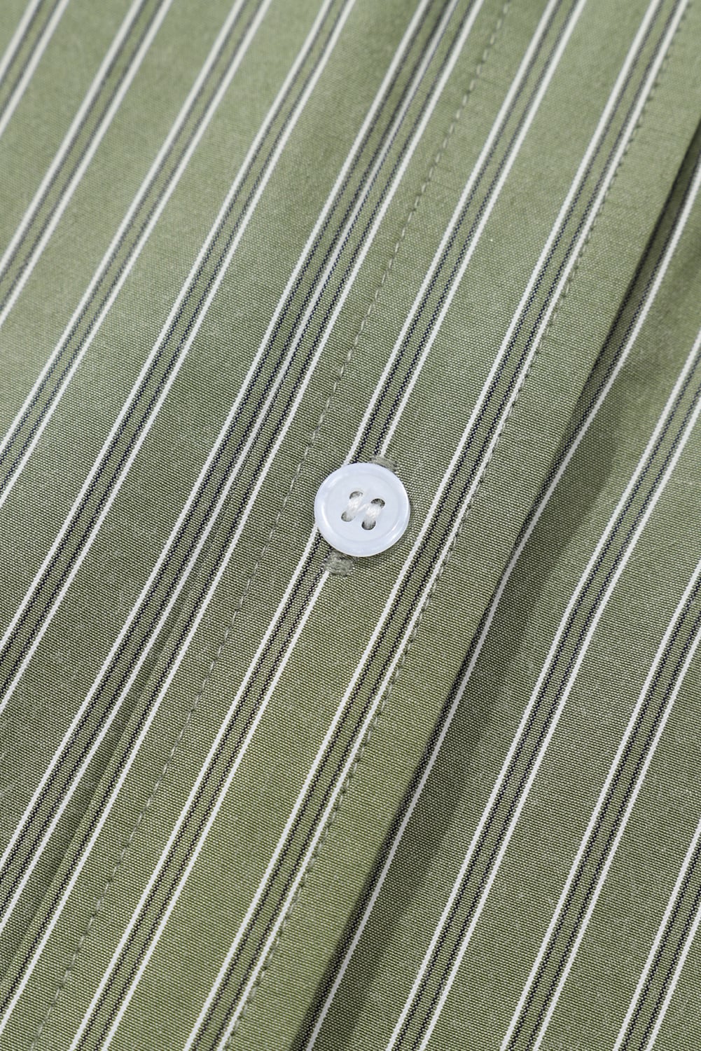 Green Stripe Button Up Oversized Casual Shirt