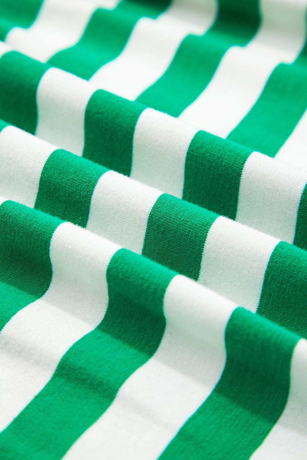 Green Stripe Colorblock Collared V Neck Cropped Knit Pullover