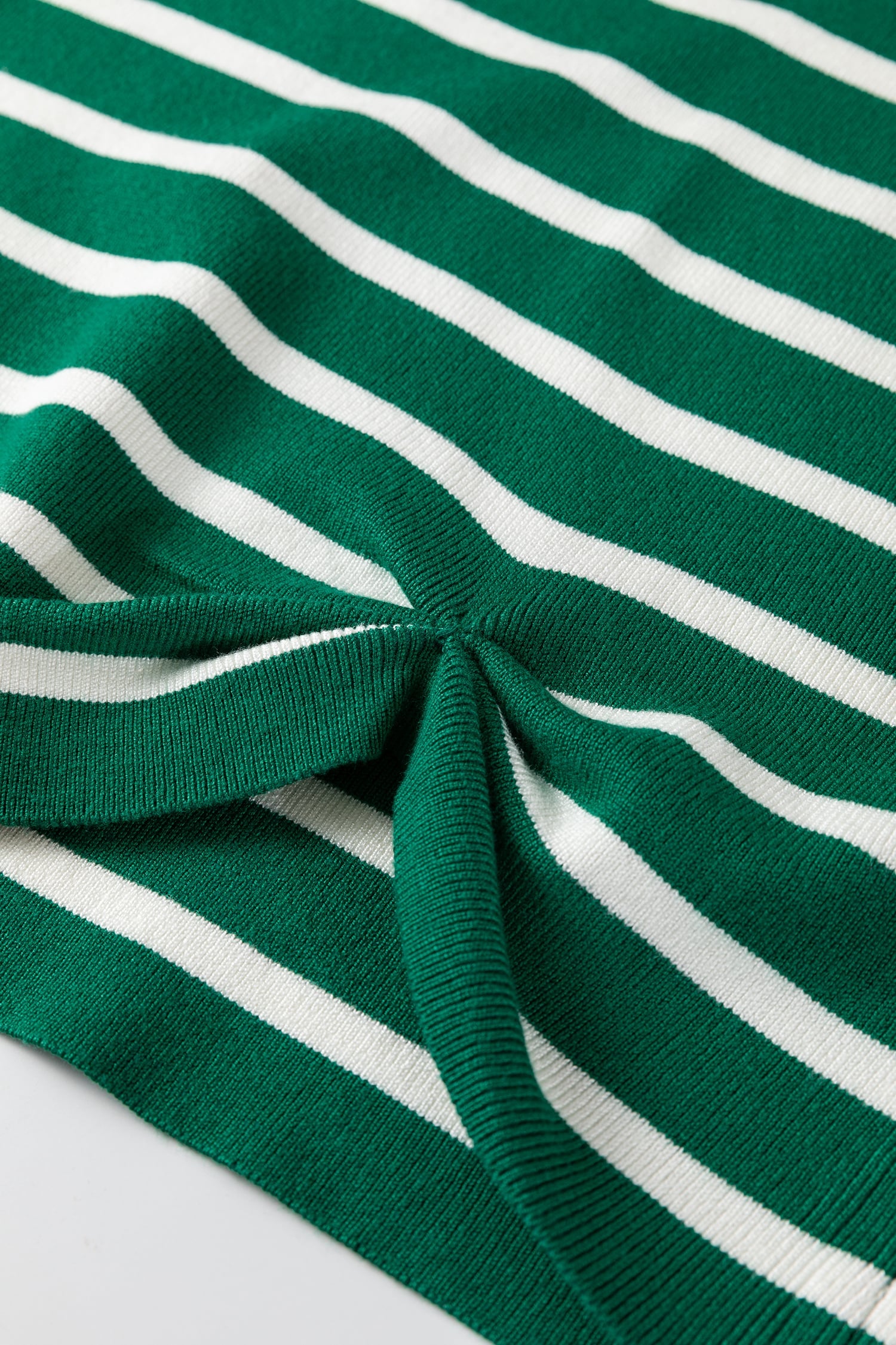 Green Stripe Crew Neck Sleeveless Sweater Vest
