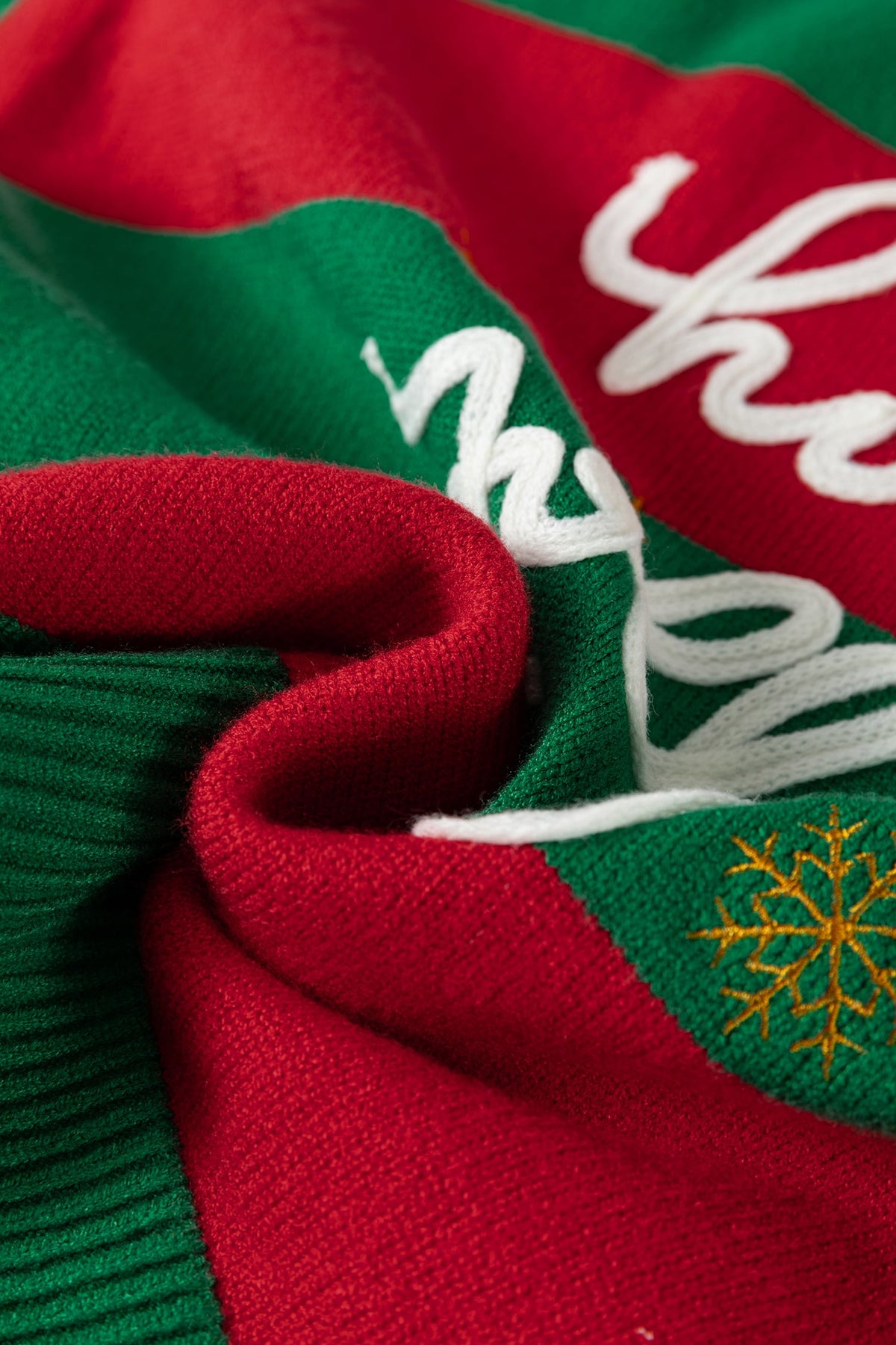 Green Stripe Festive Holly Jolly Sequin Christmas Holiday Sweater