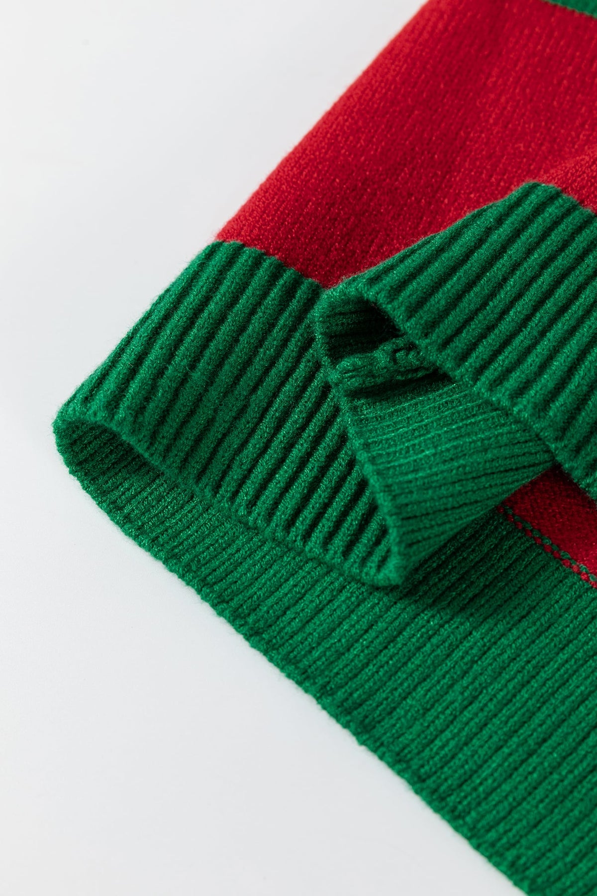 Green Stripe Festive Holly Jolly Sequin Christmas Holiday Sweater