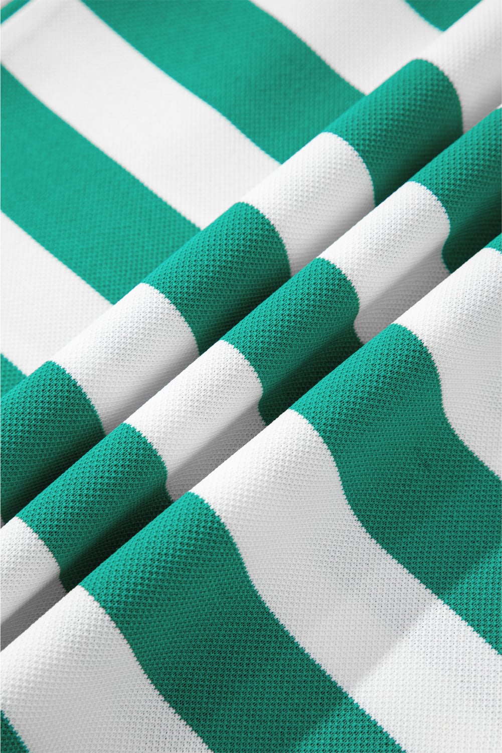 Green Stripe Flutter Sleeve Round Neck T Shirt