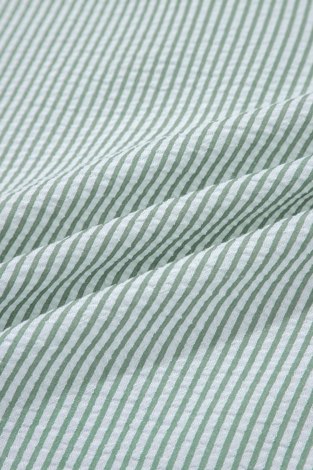 Green Stripe Lace Patchwork Crew Neck Tank Top