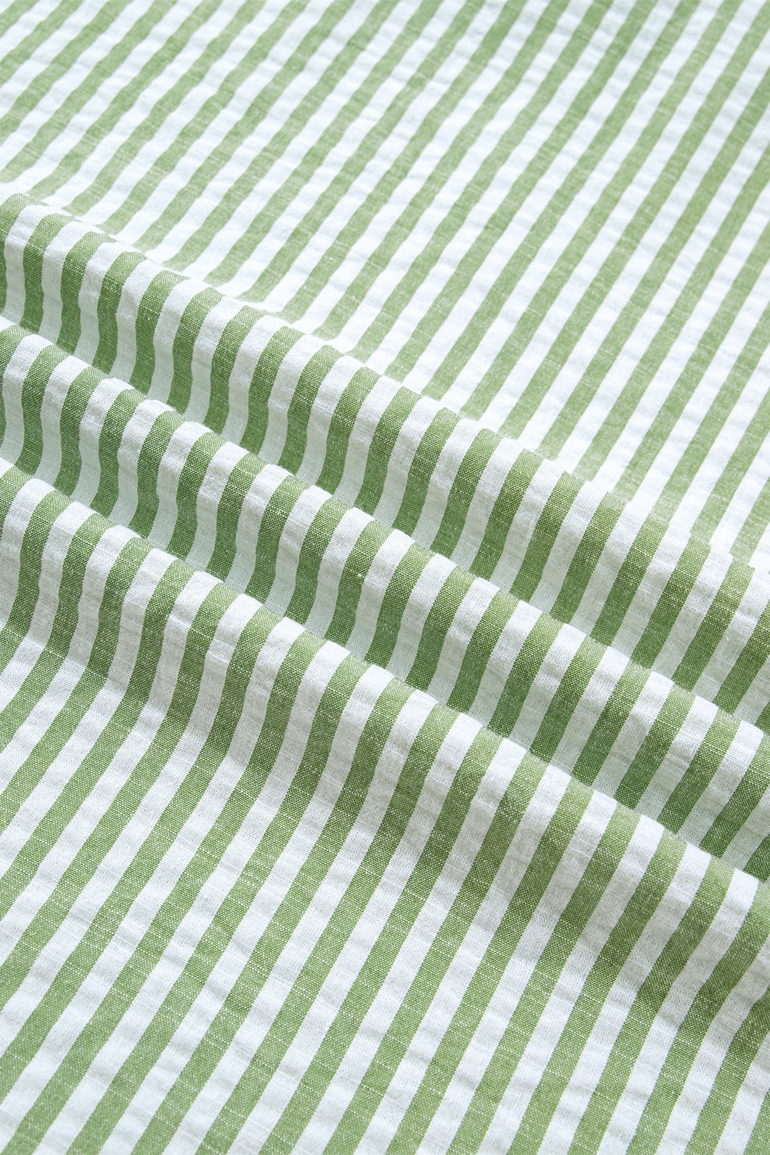 Green Stripe Shirt Collar Half Sleeve Blouse