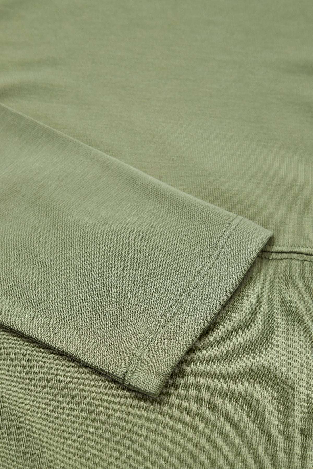 Guacamole Green Round Neck Paneling Long Sleeve Top
