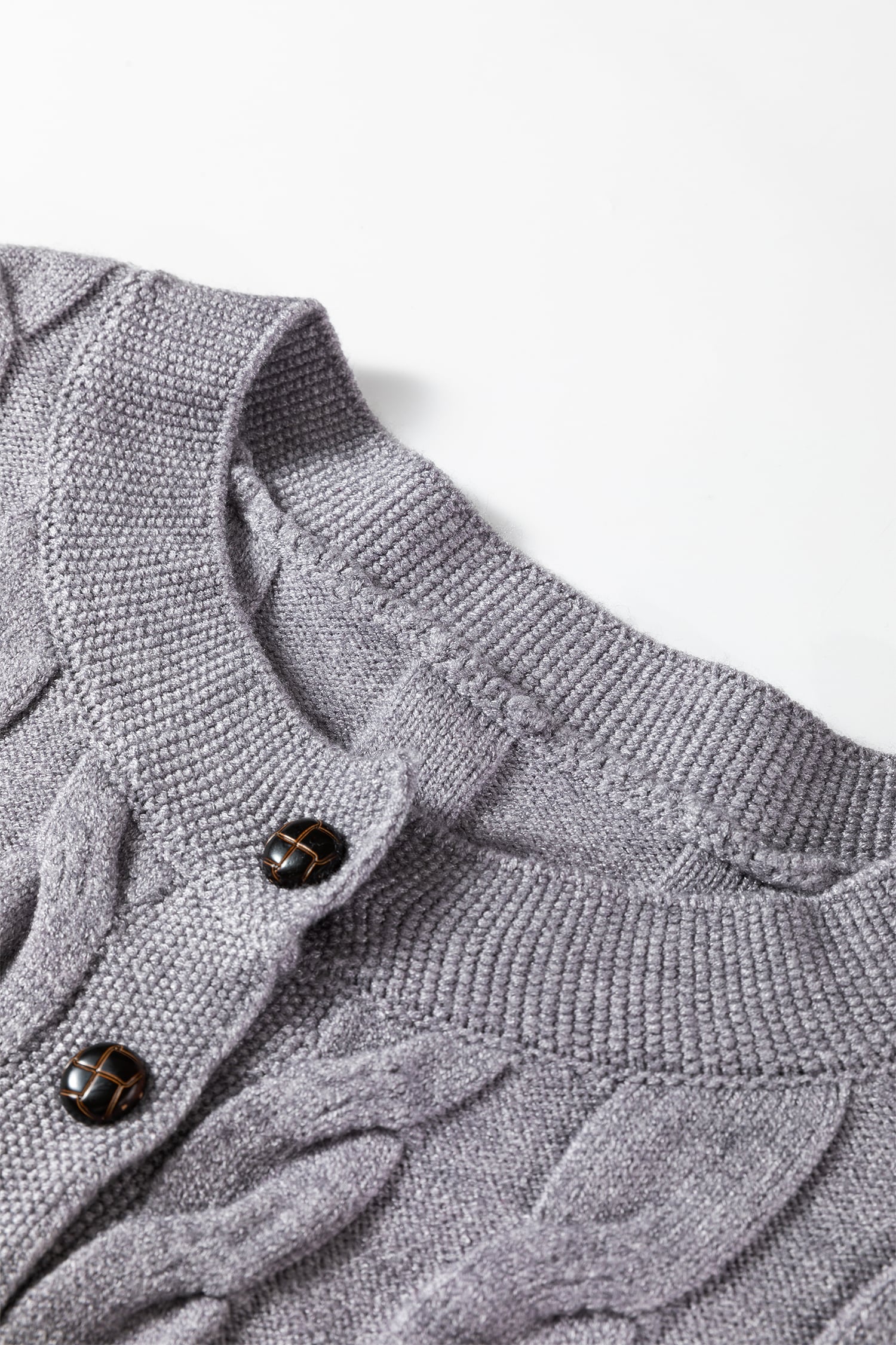 High Cable Knit Cardigan Sweater