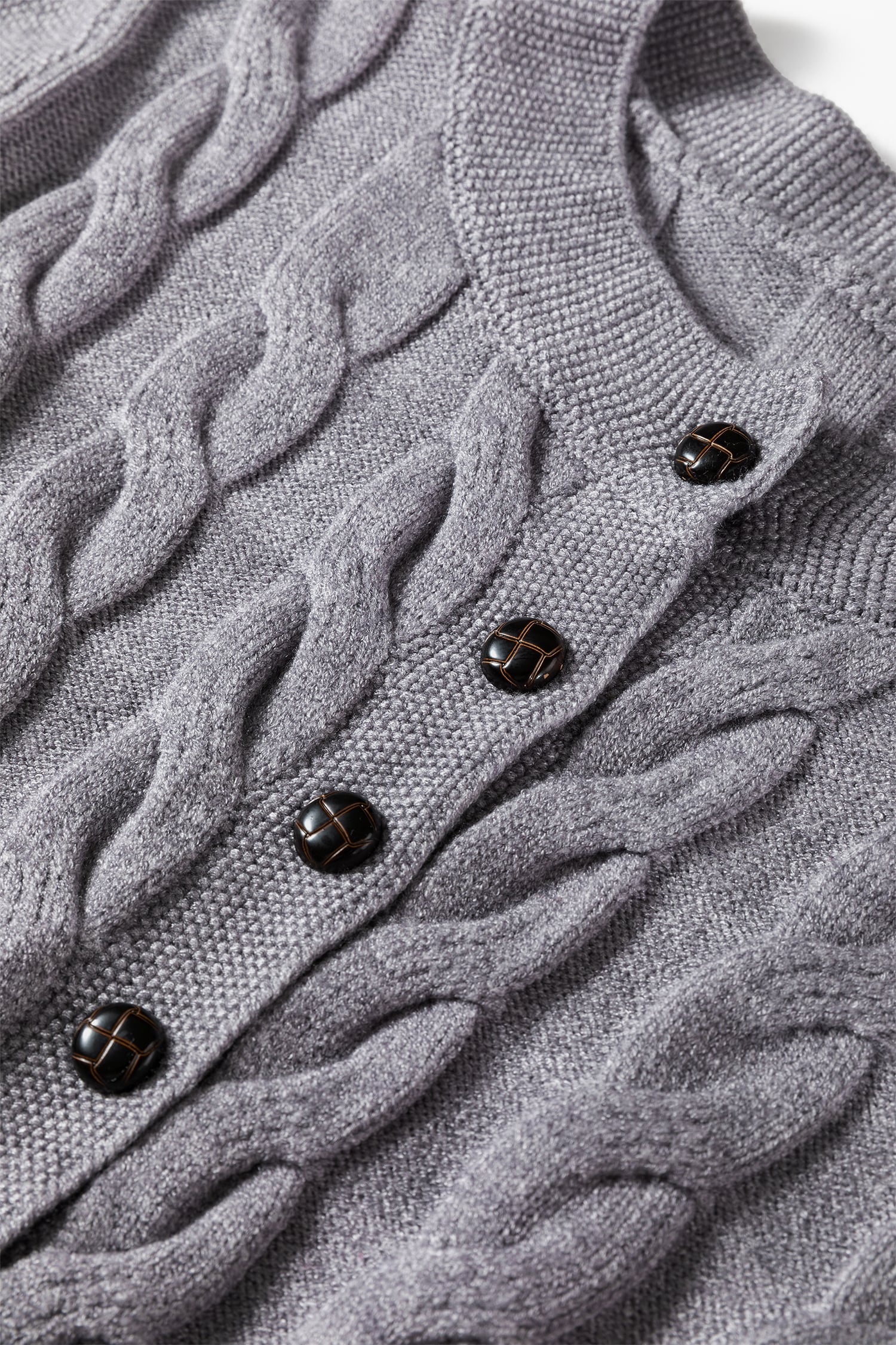 High Cable Knit Cardigan Sweater