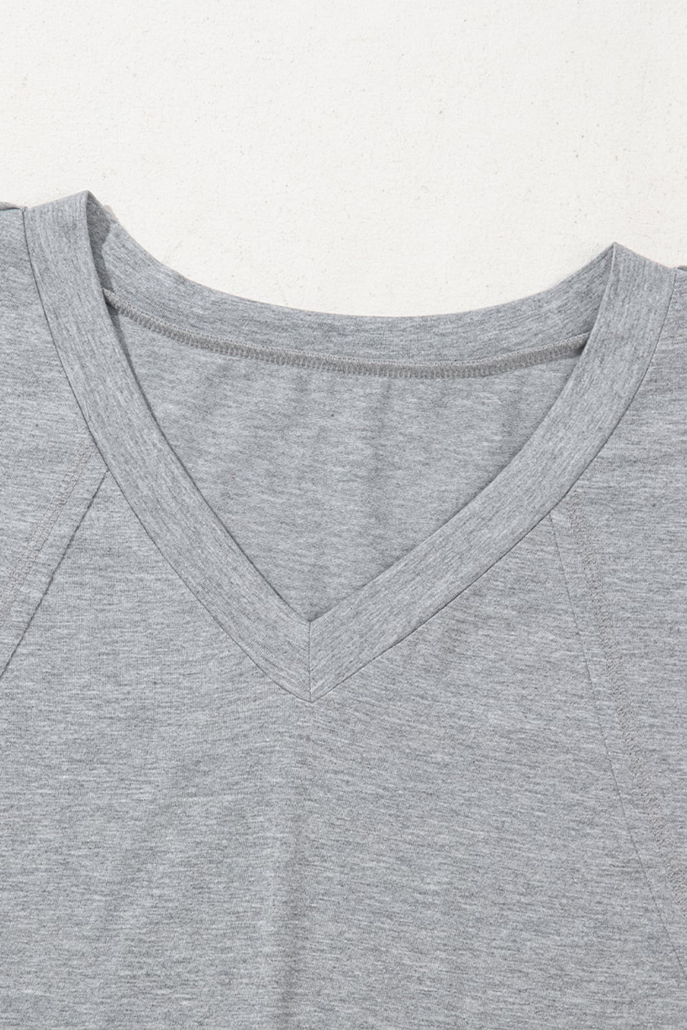 High Raglan Half Sleeve V Neck Oversized T Shirt