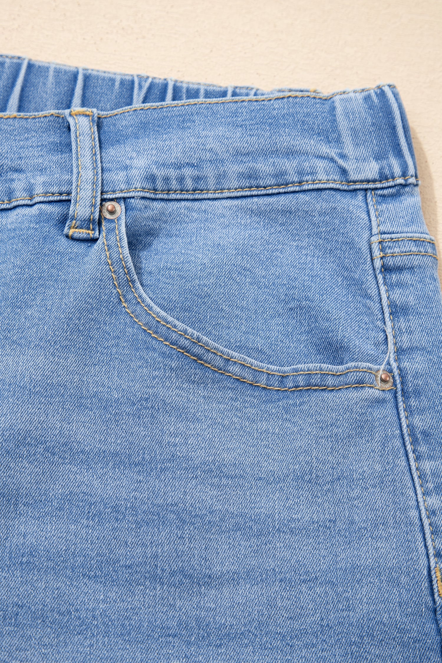 Iceland Blue Acid Wash Contrast Lace-up Plus Size Jeans