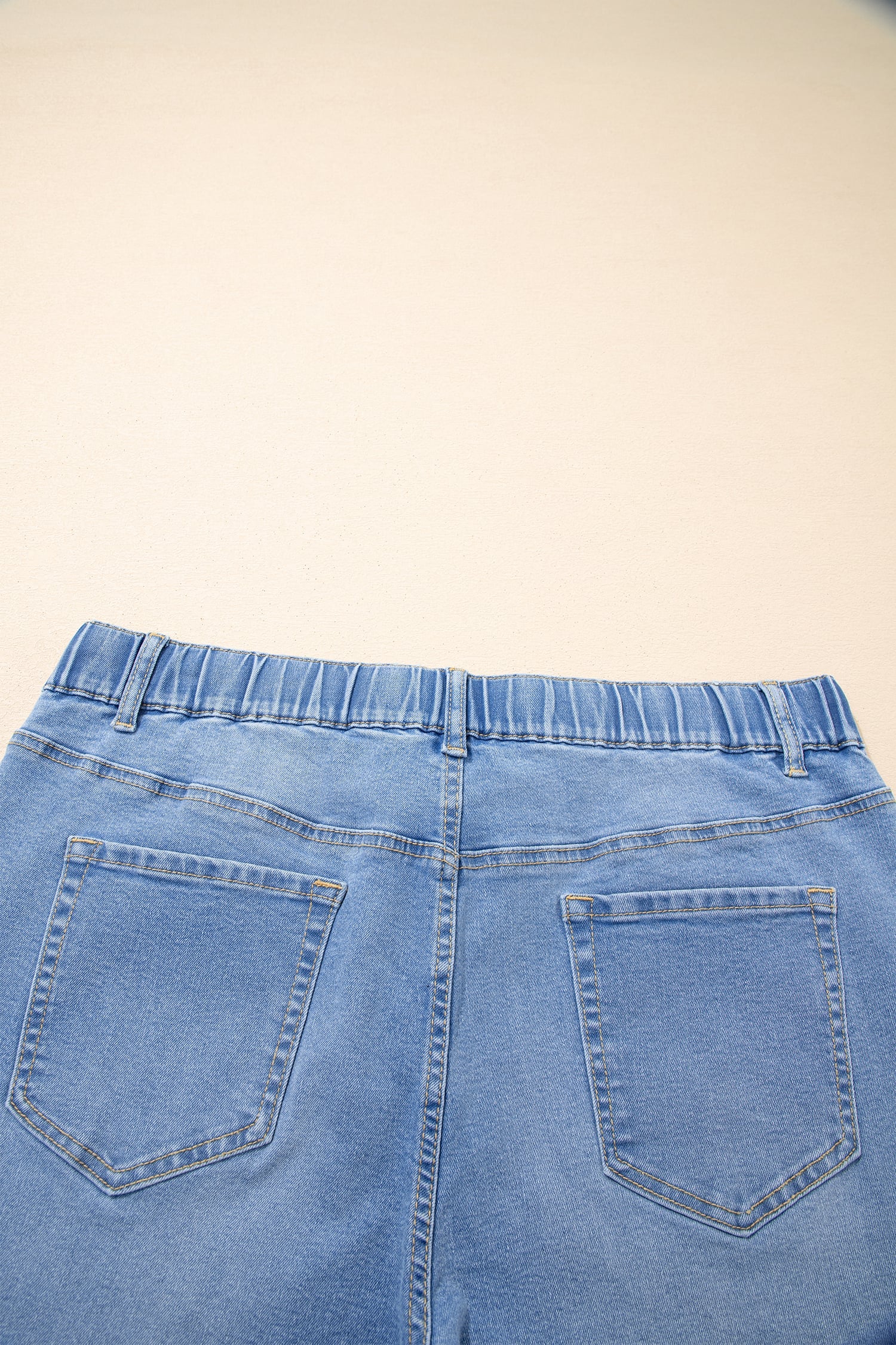 Iceland Blue Acid Wash Contrast Lace-up Plus Size Jeans