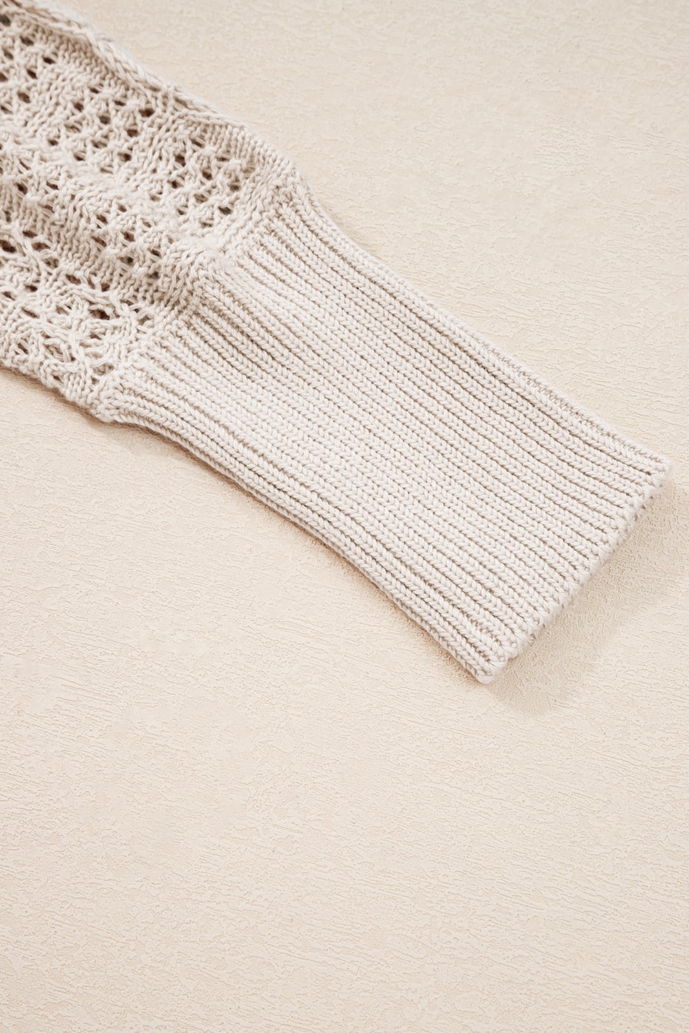 Jet Stream Mix Pattern Hollowed Knit Open Front Cardigan