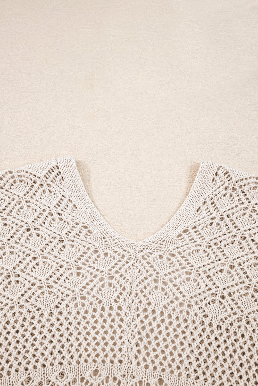 Jet Stream Mix Pattern Hollowed Knit Open Front Cardigan