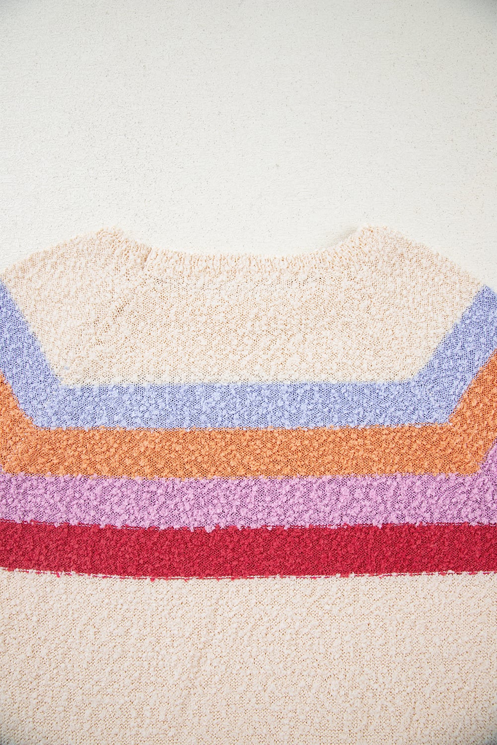Jet Stream Striped Color Block Loose Sleeve Chic Sweater