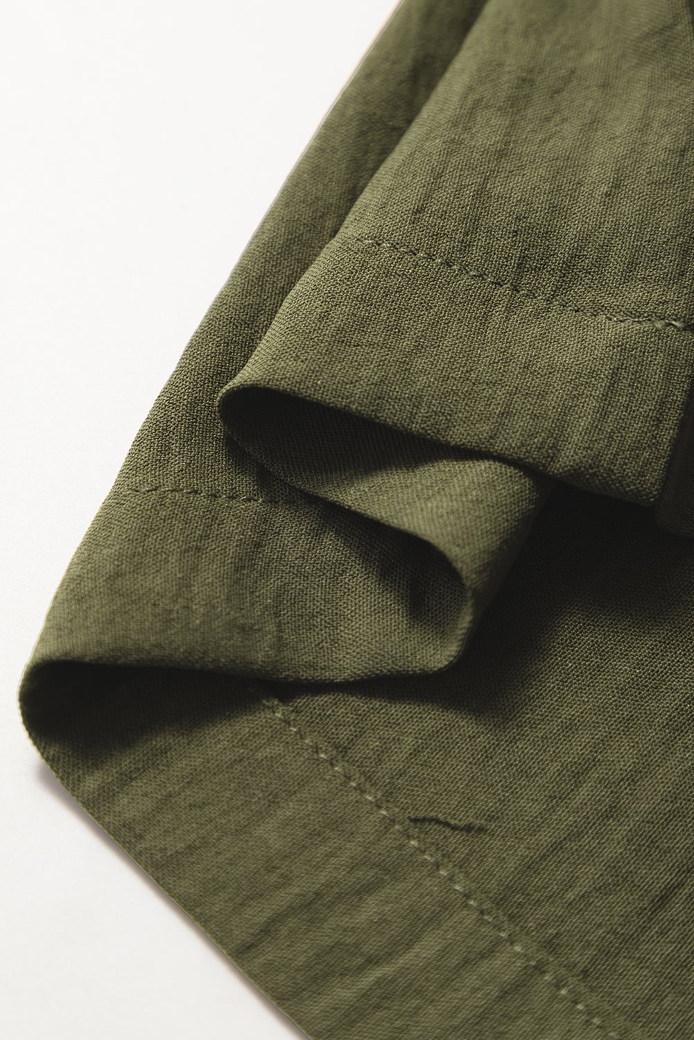 Jungle Green Solid Color Buttoned Straight Leg Overall