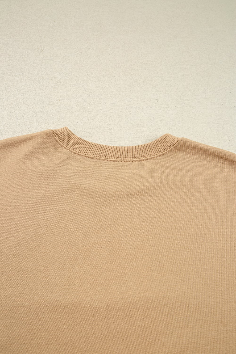 Khaki 88 Number Graphic Drawstring Hemline Oversize Long Sleeve Top
