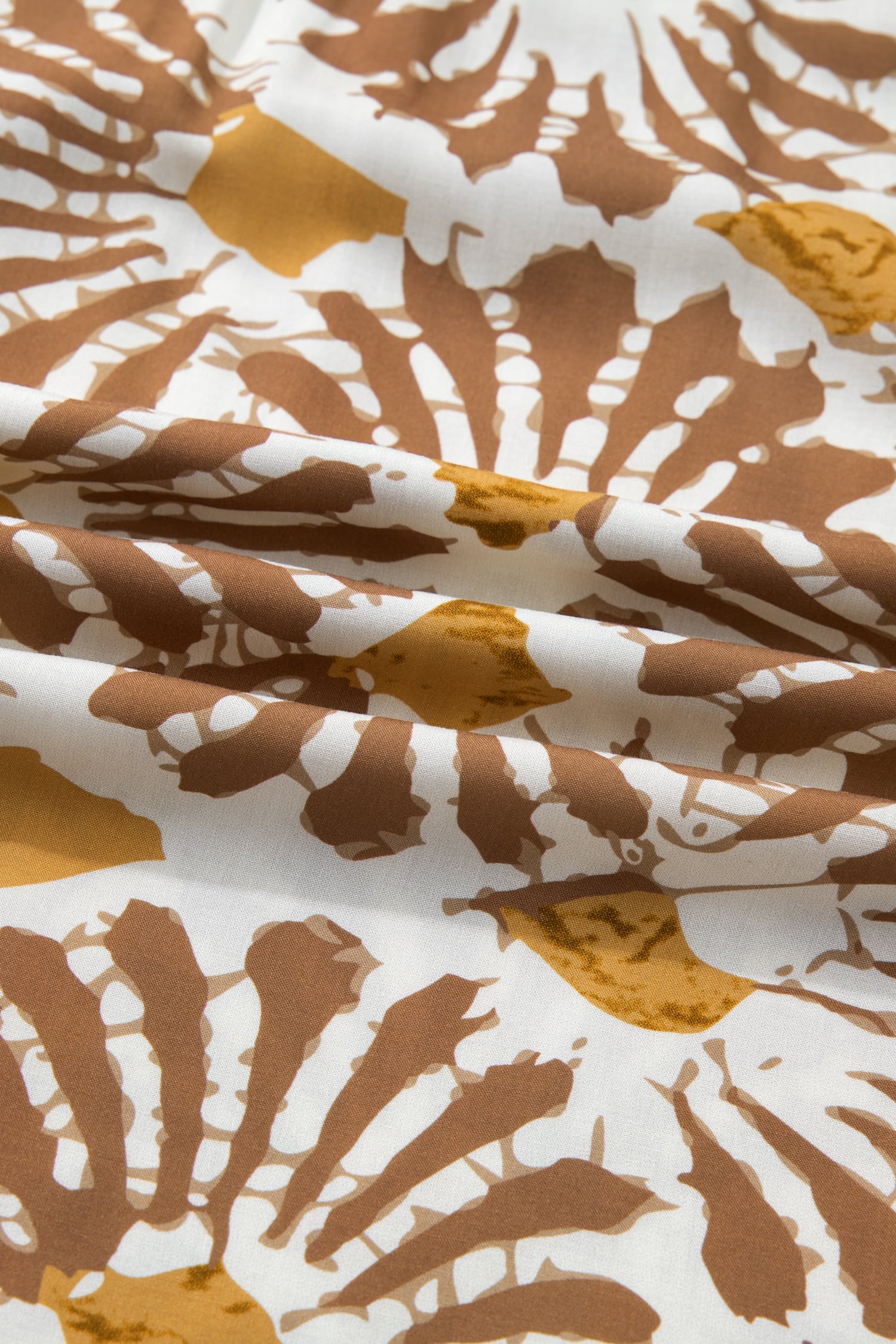 Khaki Abstract Plant Print Loose Plus Size Long Dress