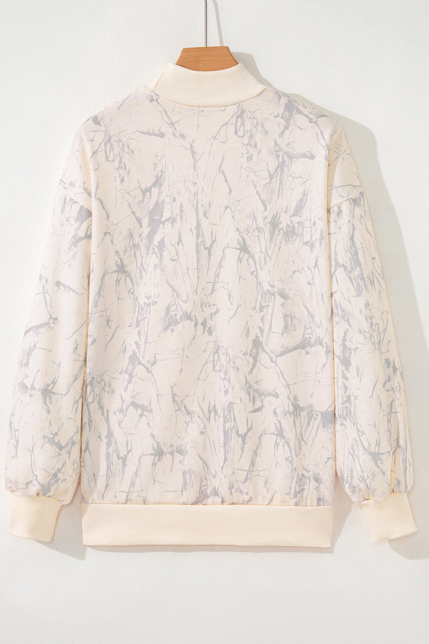 Khaki Camo Mock Neck Baggy Sweatshirt
