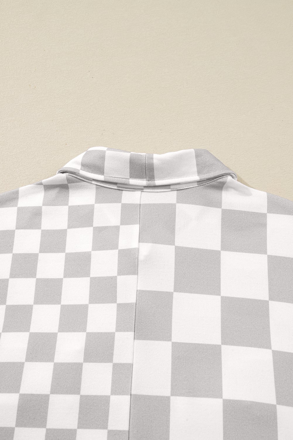 Khaki Plus Size Checkered Buttoned Down Casual Western Jacket