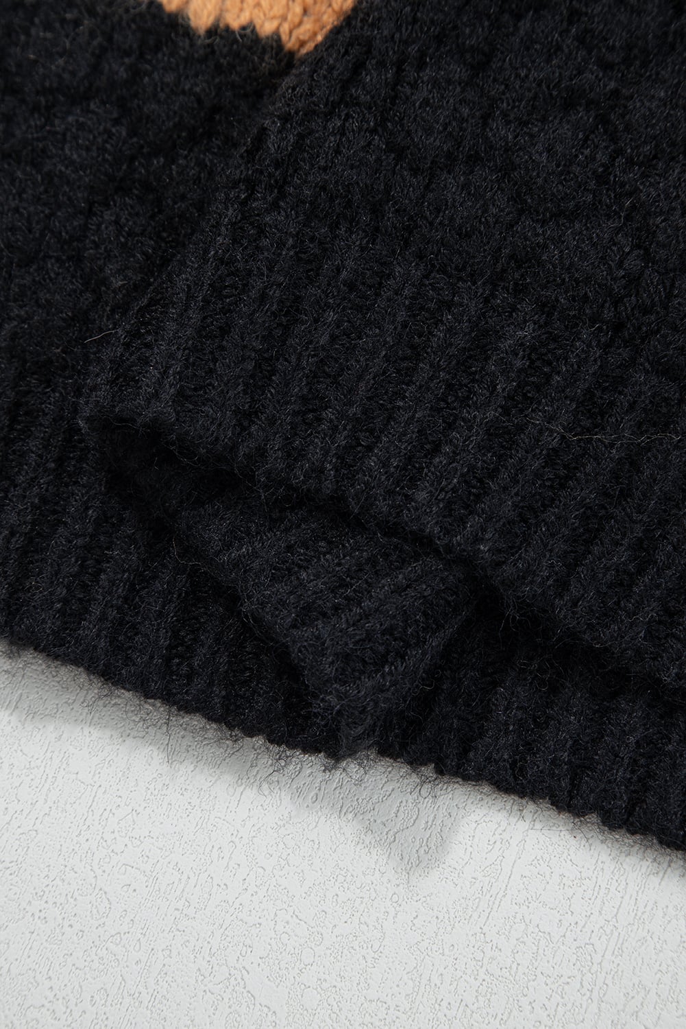 Khaki Color Block High Neck Baggy Sweater
