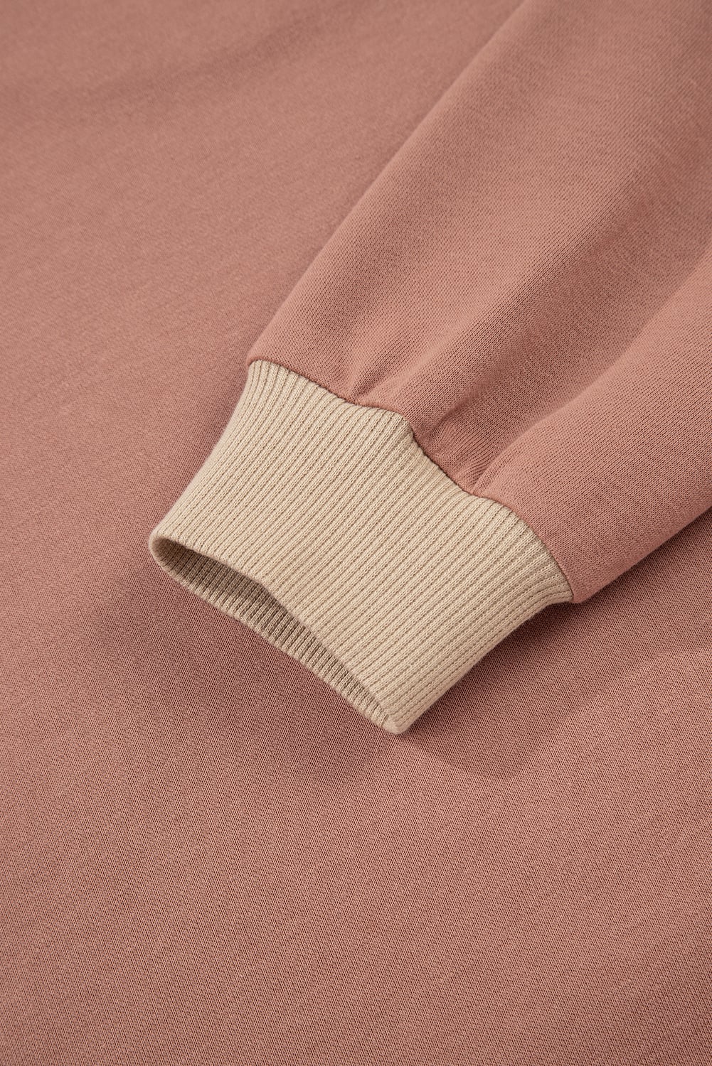 Khaki Color Block Long Sleeve Crop Top Drawstring Pant Set
