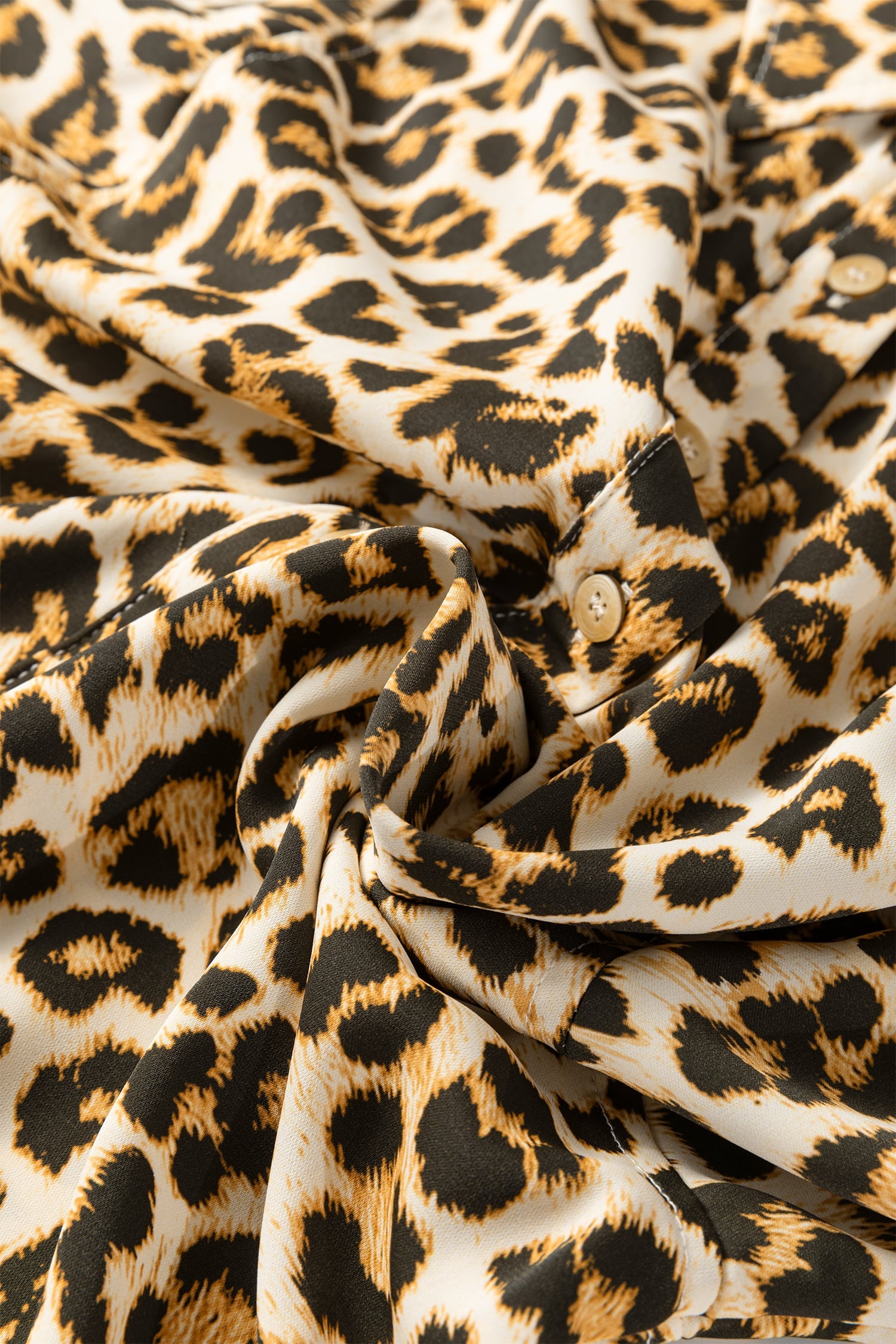 Khaki Contrast Edge Leopard Shirt