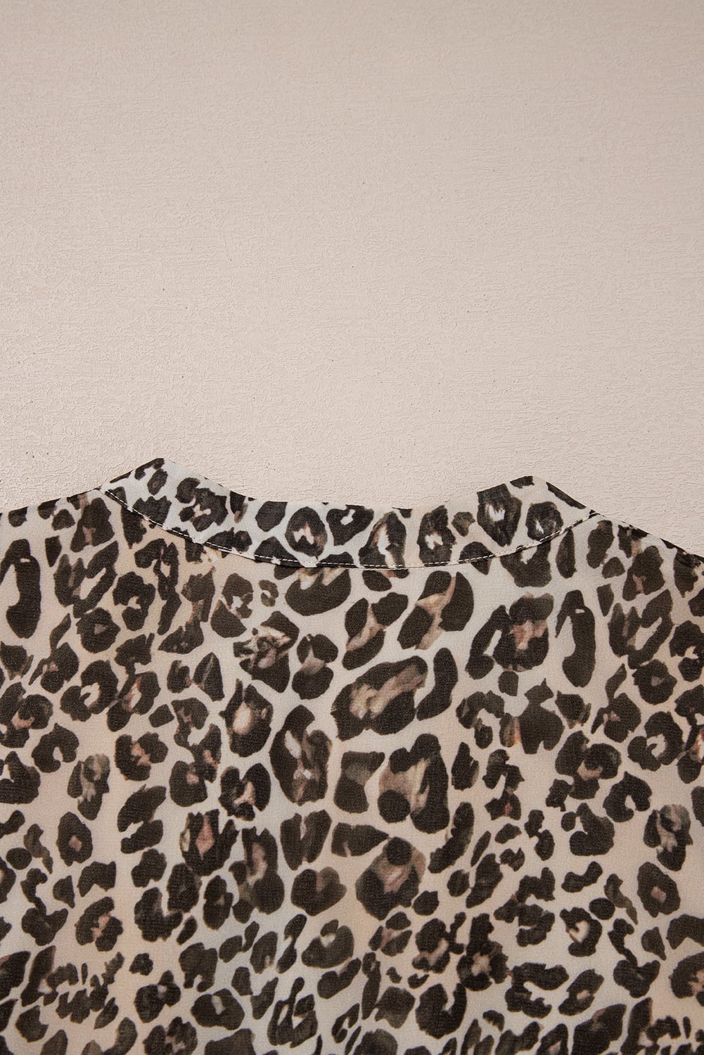 Khaki Leopard 3/4 Sleeve V Neck Swing Dress