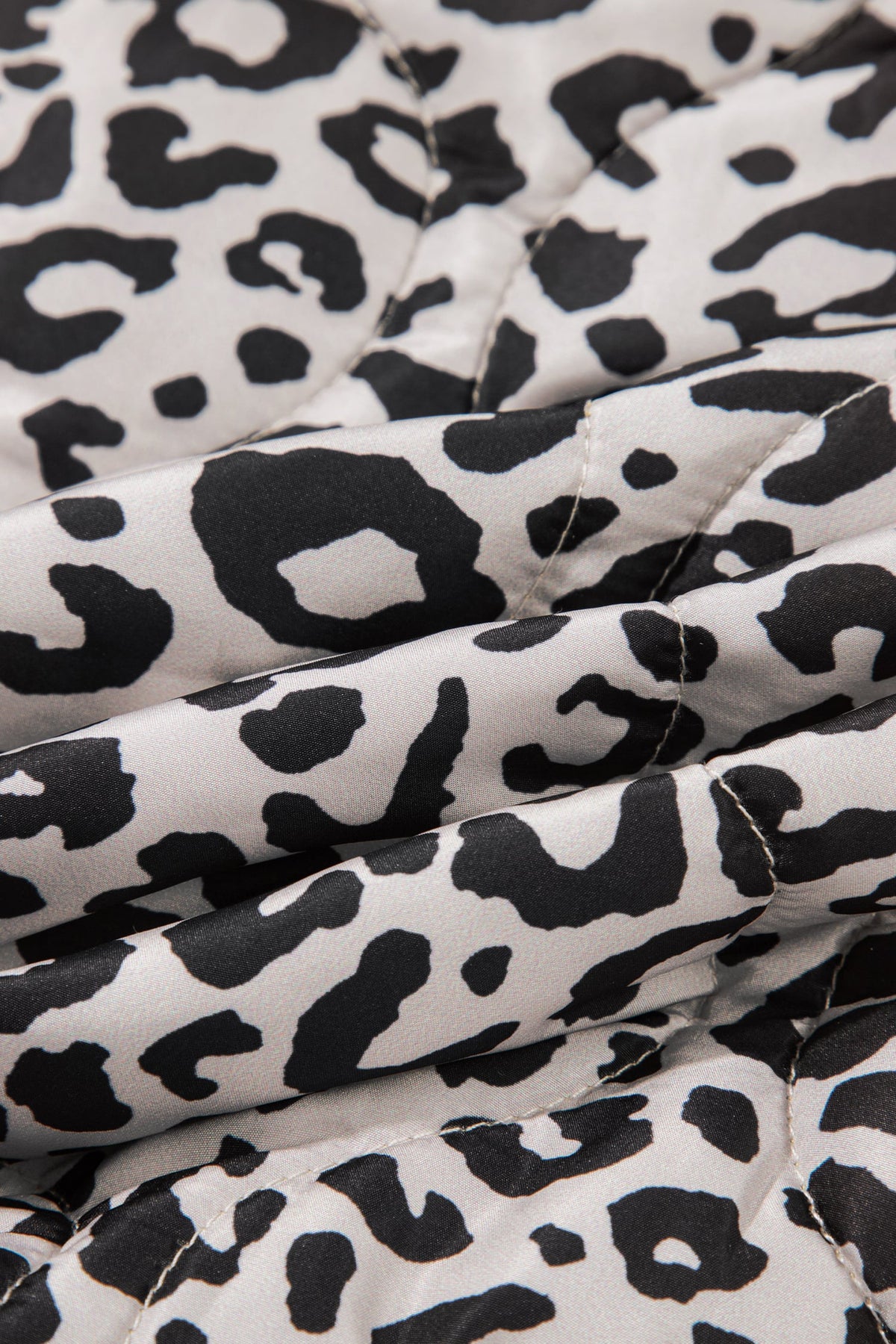 Khaki Leopard Print Patch Pockets Binding Tape Long Sleeve Regular Fit Jacket