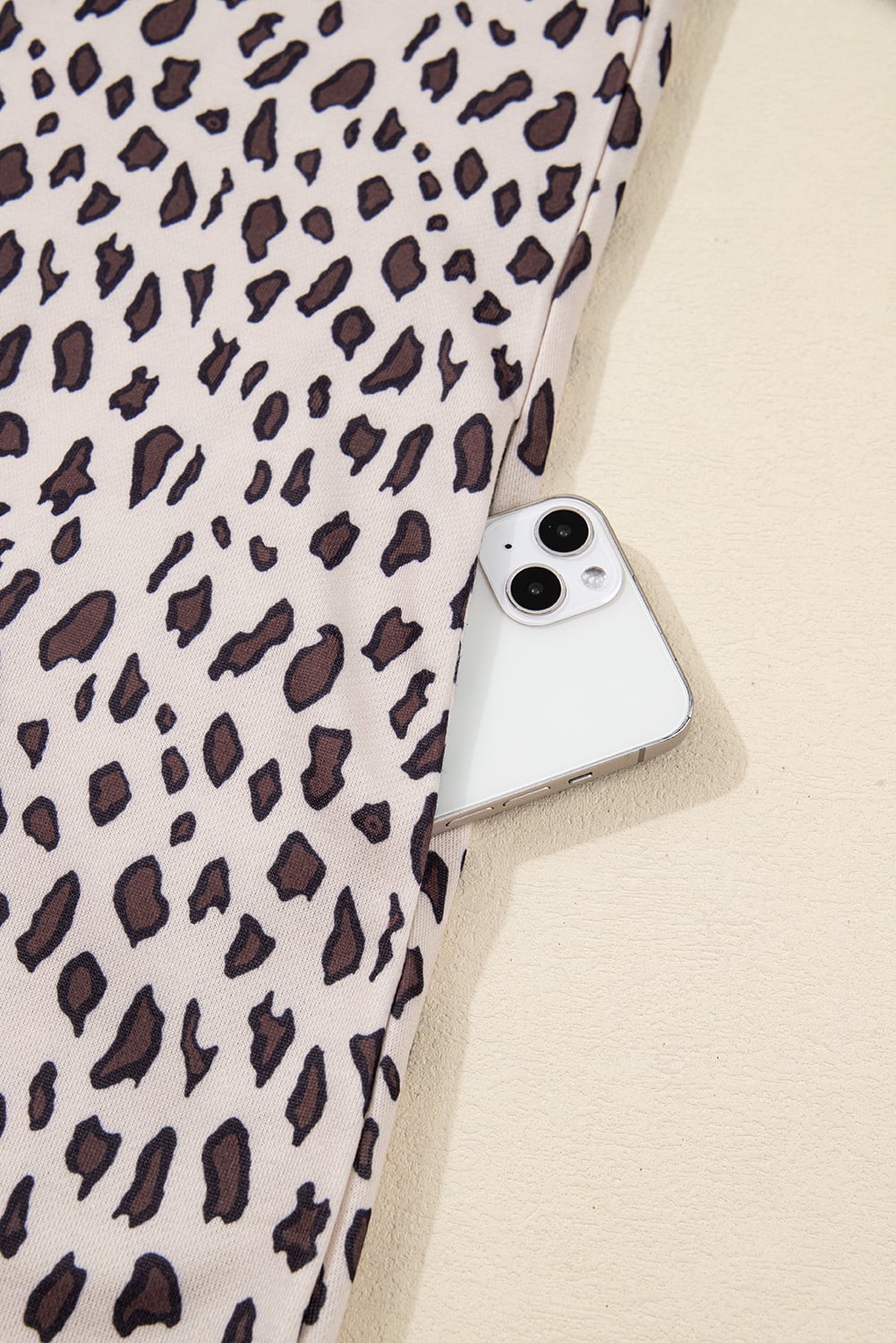 Khaki Leopard Print Zip up Collar Patchwork Shift Mini Dress
