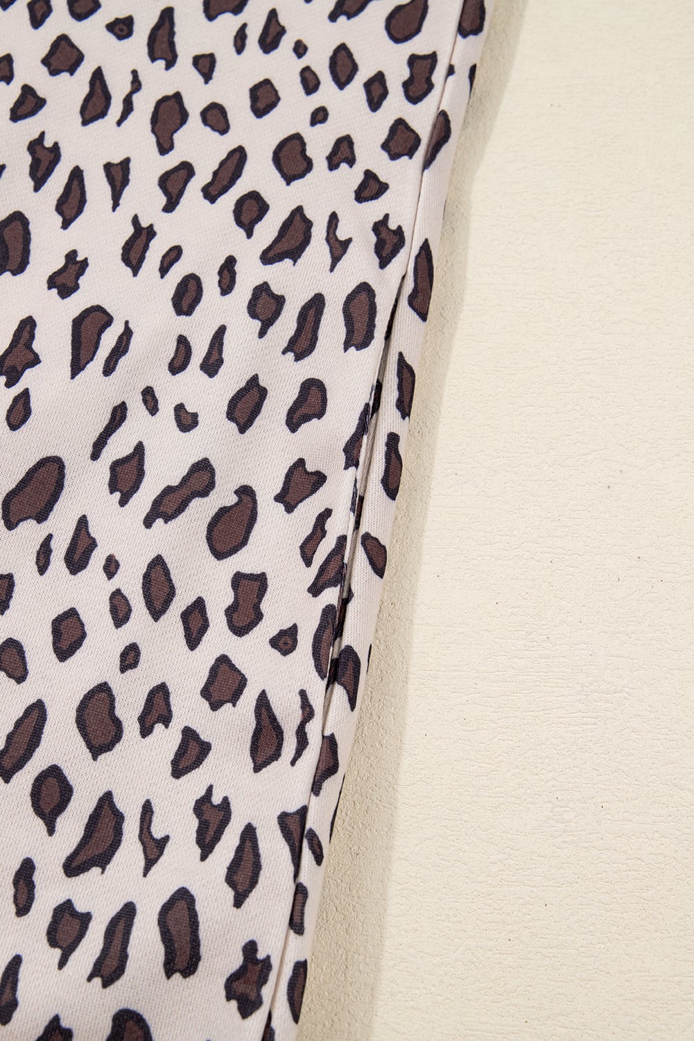 Khaki Leopard Print Zip up Collar Patchwork Shift Mini Dress