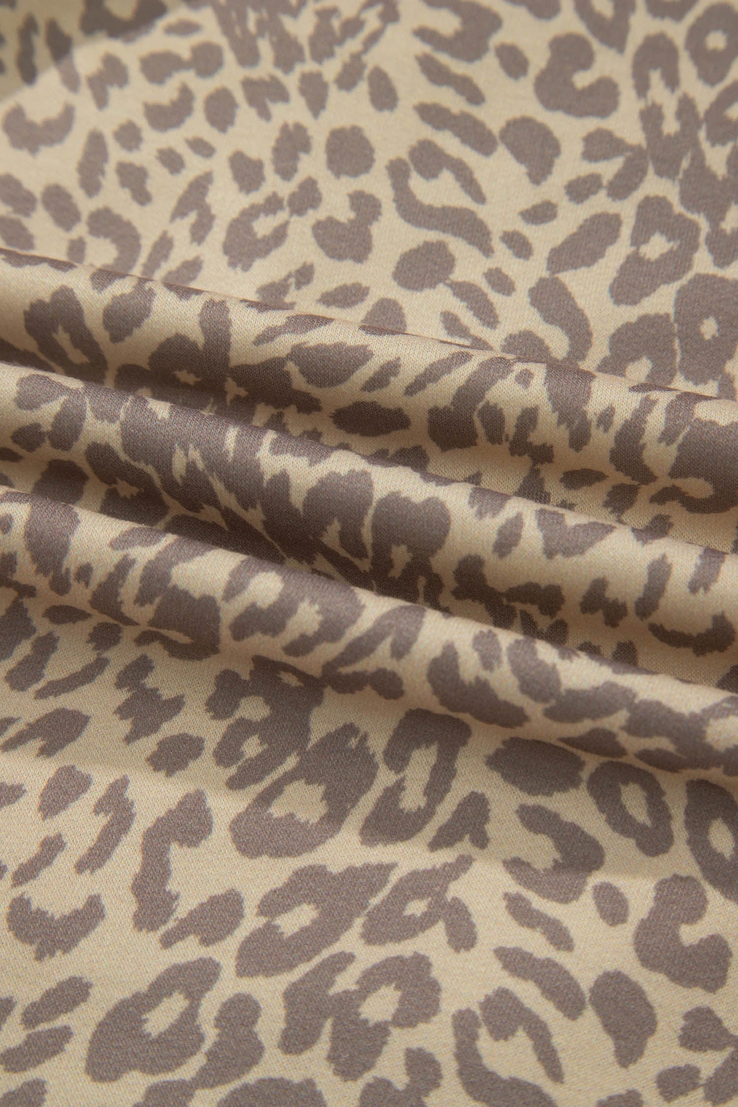 Khaki Leopard Retro Studded Star Patch Loose Tee