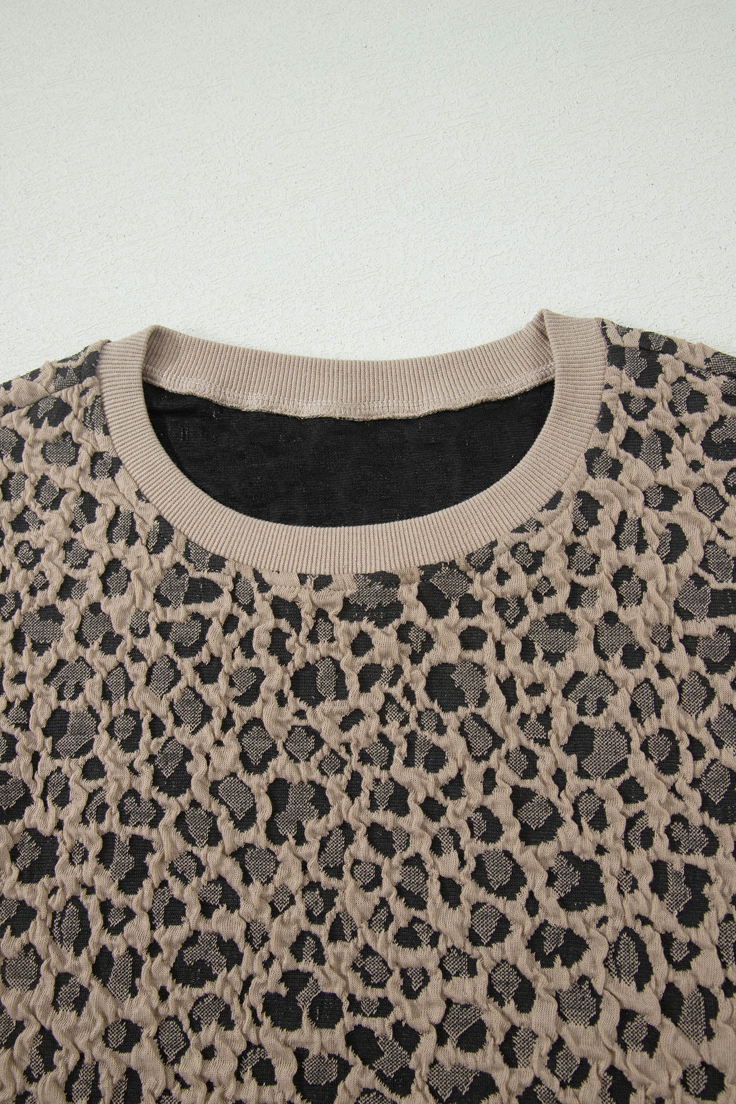 Khaki Leopard Textured Sleeveless Mini Dress with Pockets