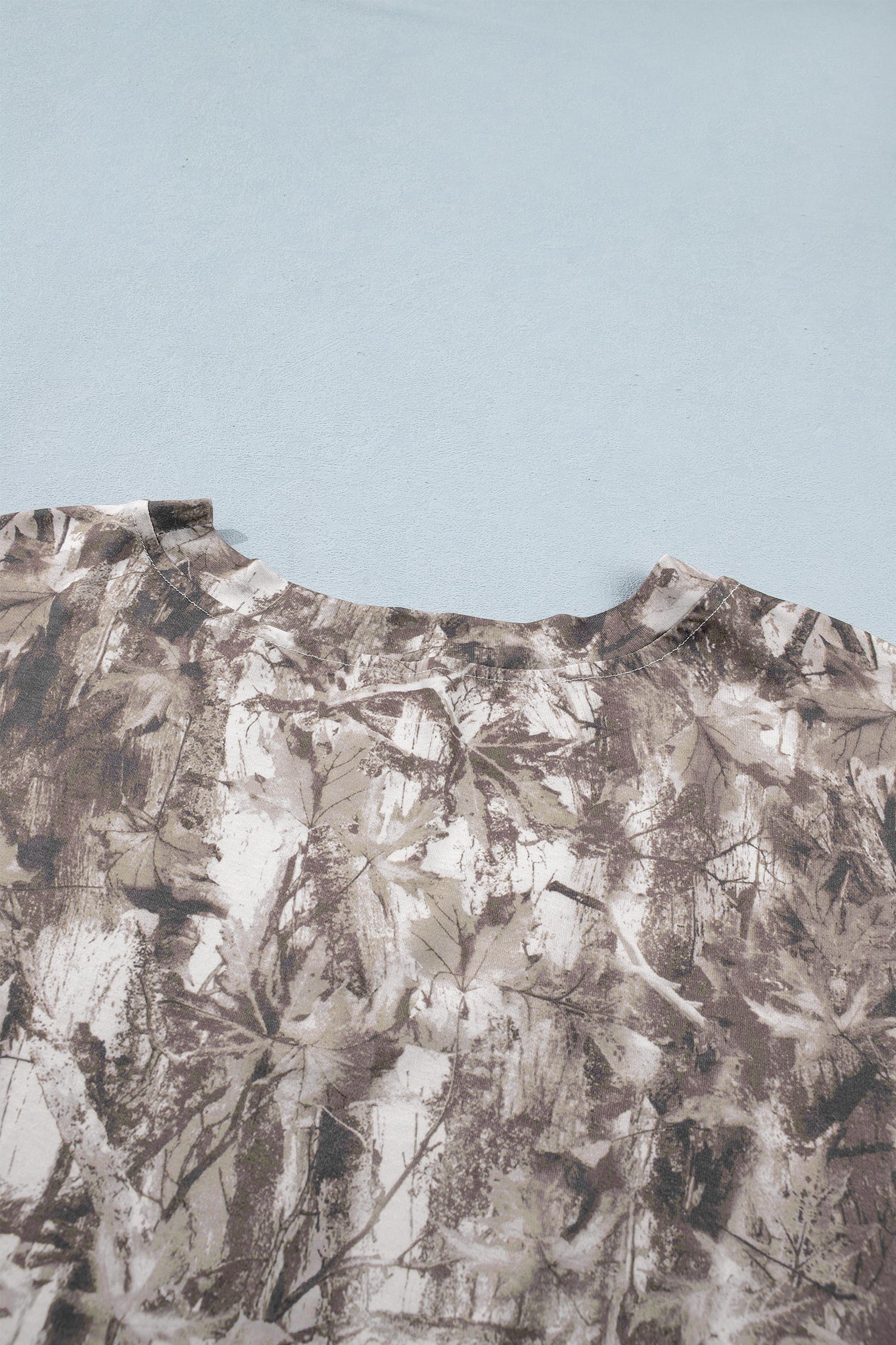 Khaki Plus Size Woodland Camouflage Print T Shirt