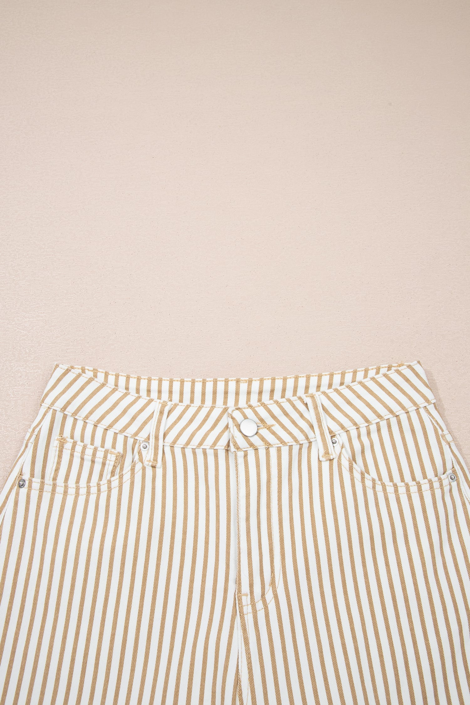 Khaki Stripe Casual Barrel Jeans