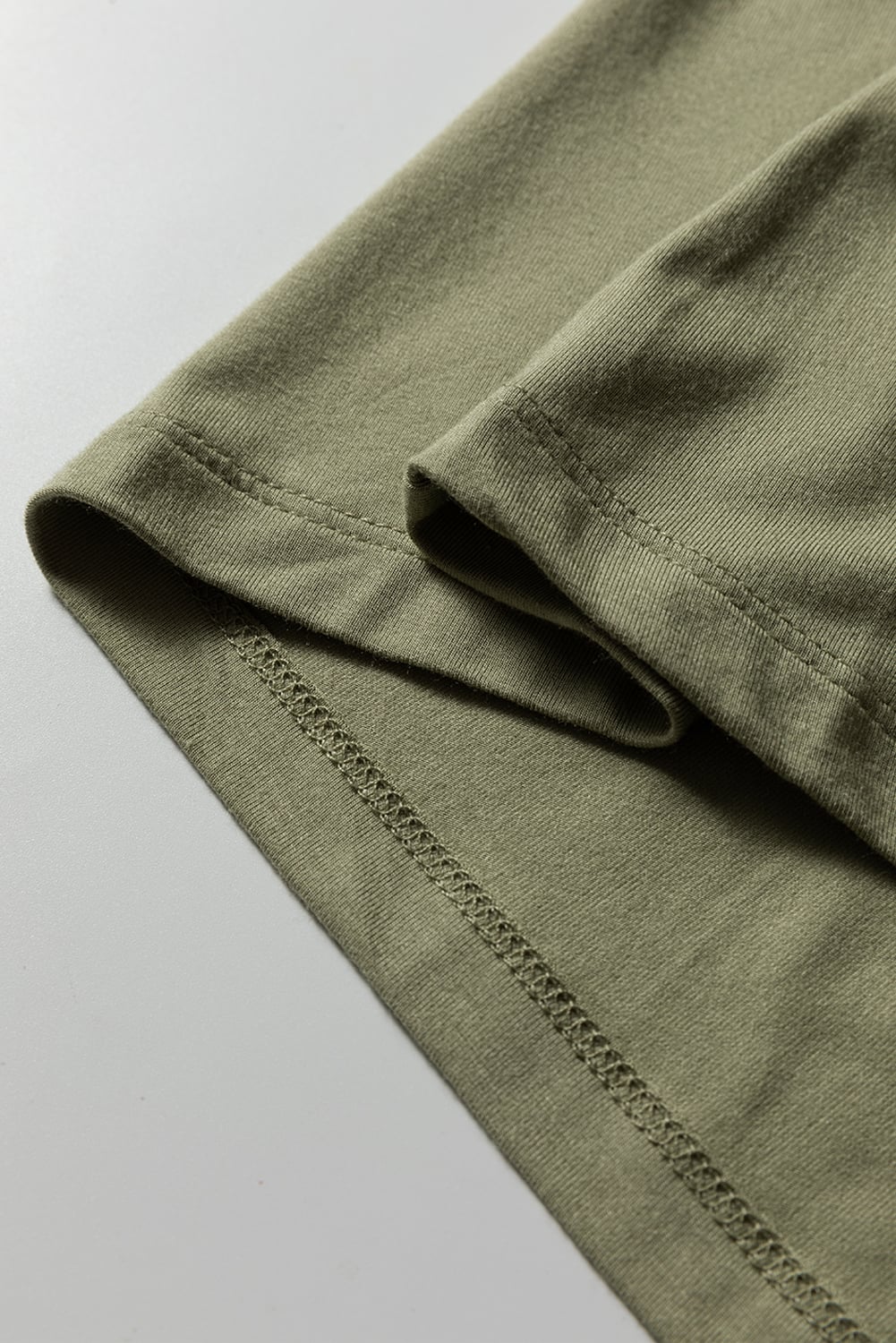 Laurel Green Solid Color Long Sleeve Fitted Top