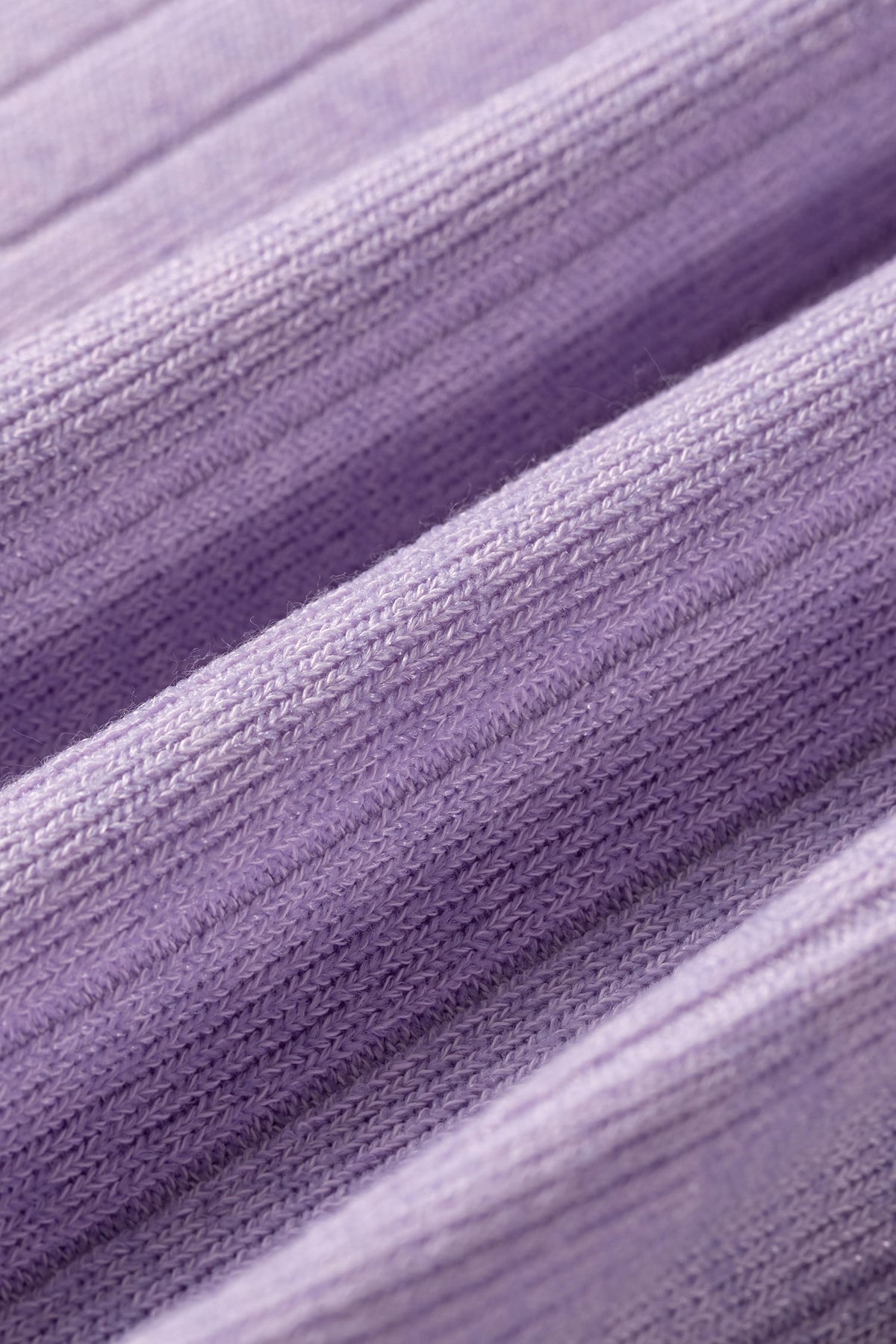 Lavendula Solid Color Ribbed Texture Long Sleeve Round Neck Casual Top
