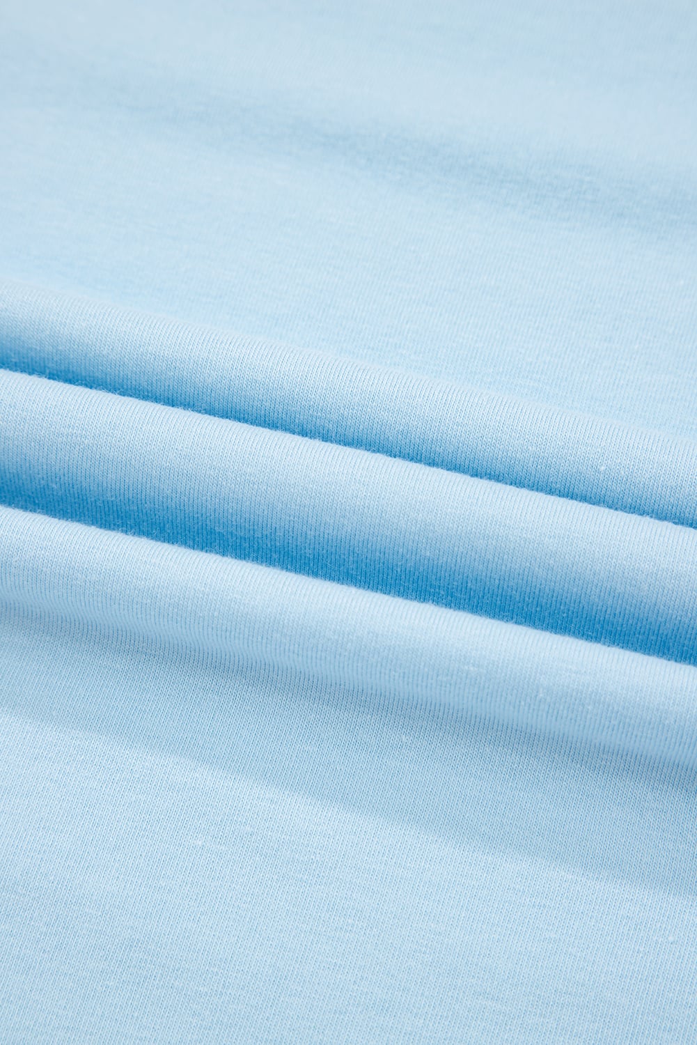 Light Blue Bright Casual Plain Crew Neck Tee