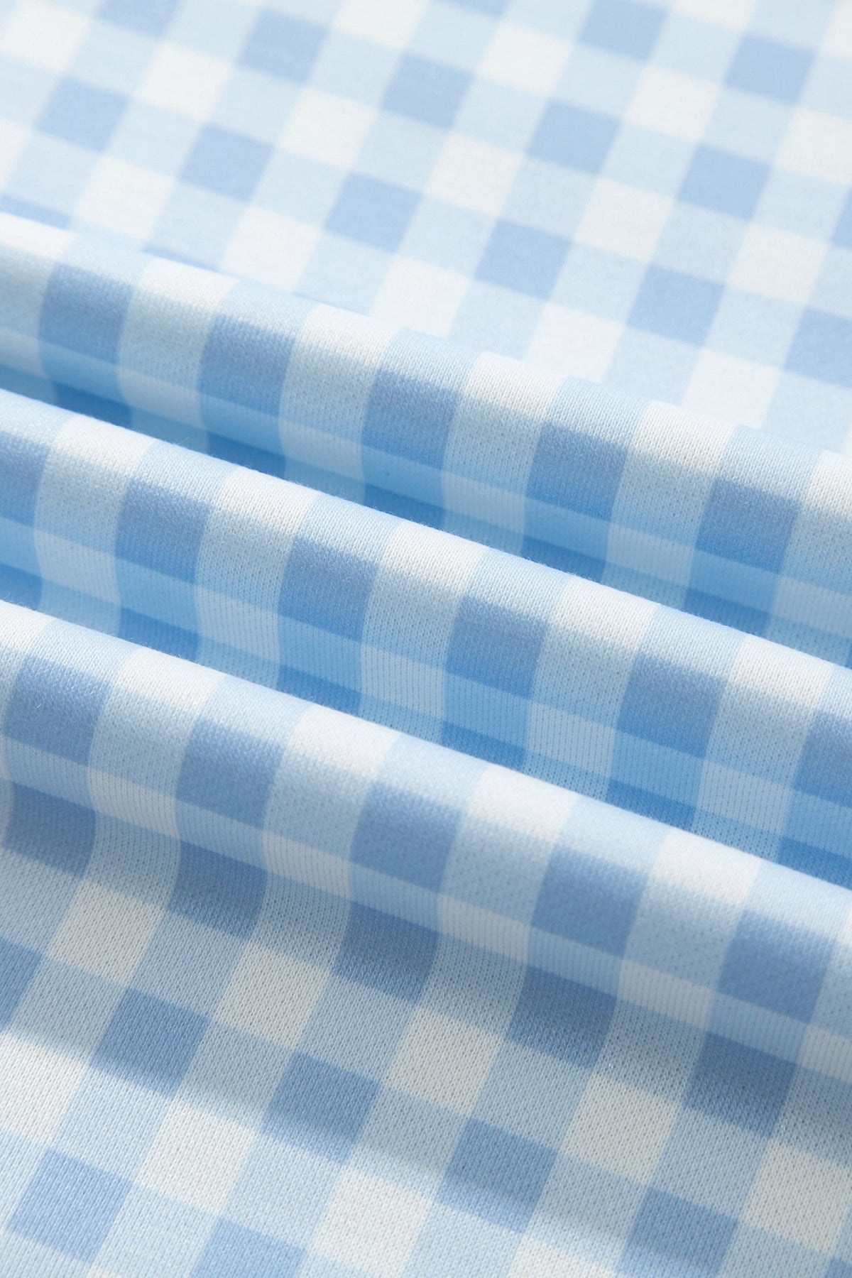 Light Blue Casual Plus Size Plaid Sweatshirt