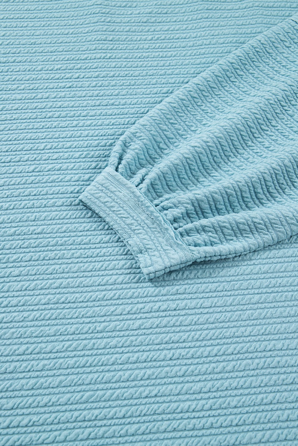 Light Blue Textured Drop Shoulder Plus Size Knit Top
