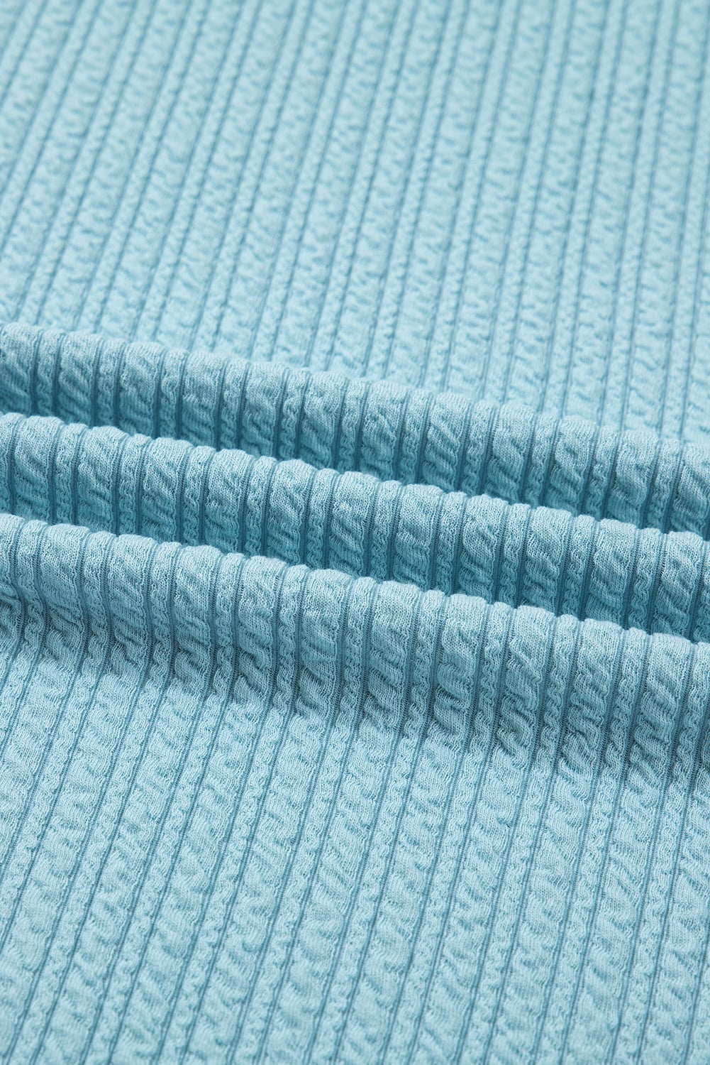 Light Blue Textured Drop Shoulder Plus Size Knit Top