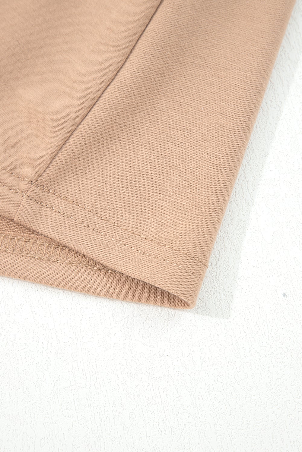 Light French Beige Braided Trim Puff Sleeve Dress