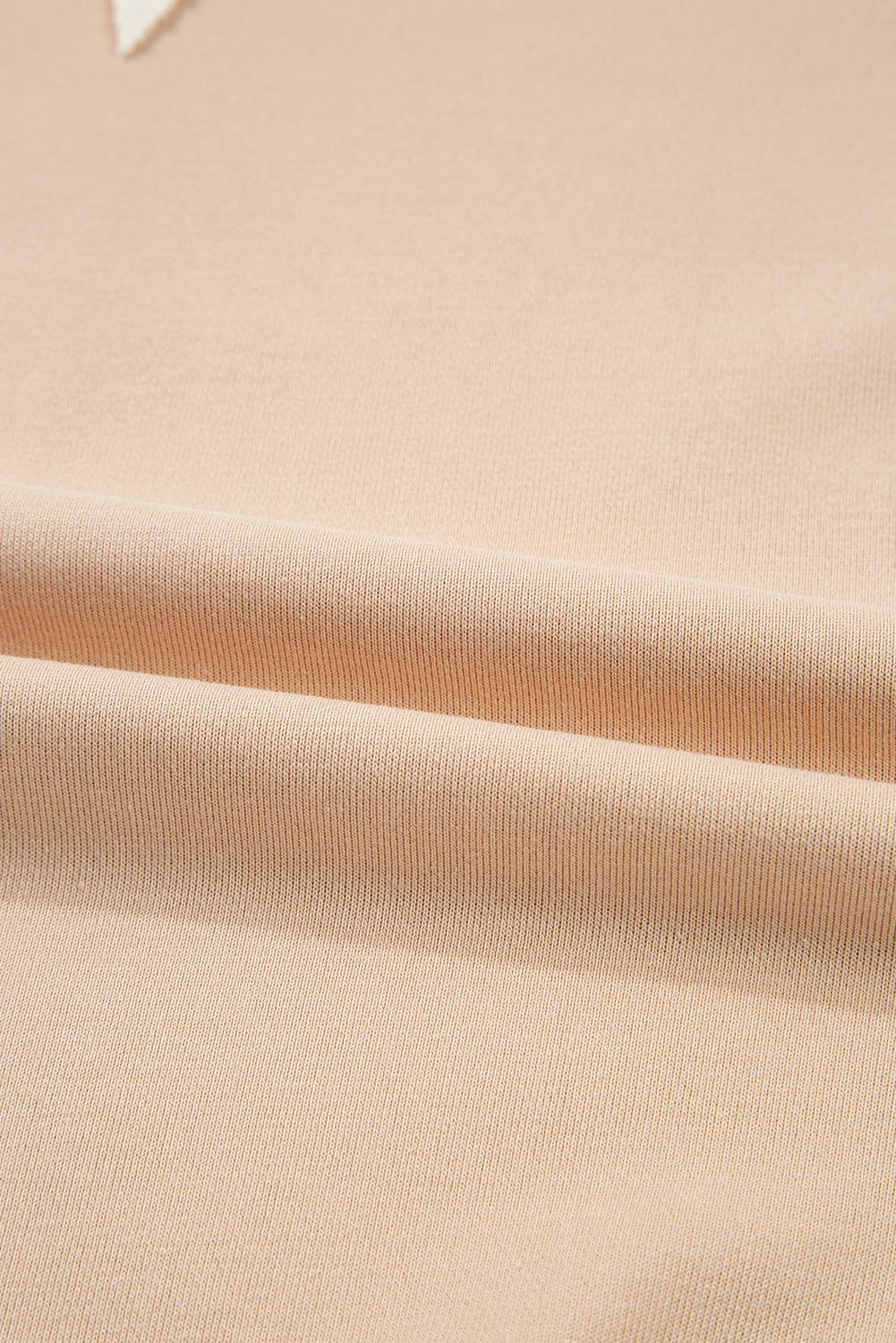 Light French Beige Color Block Textured Patchwork Pullover Sweatshirt