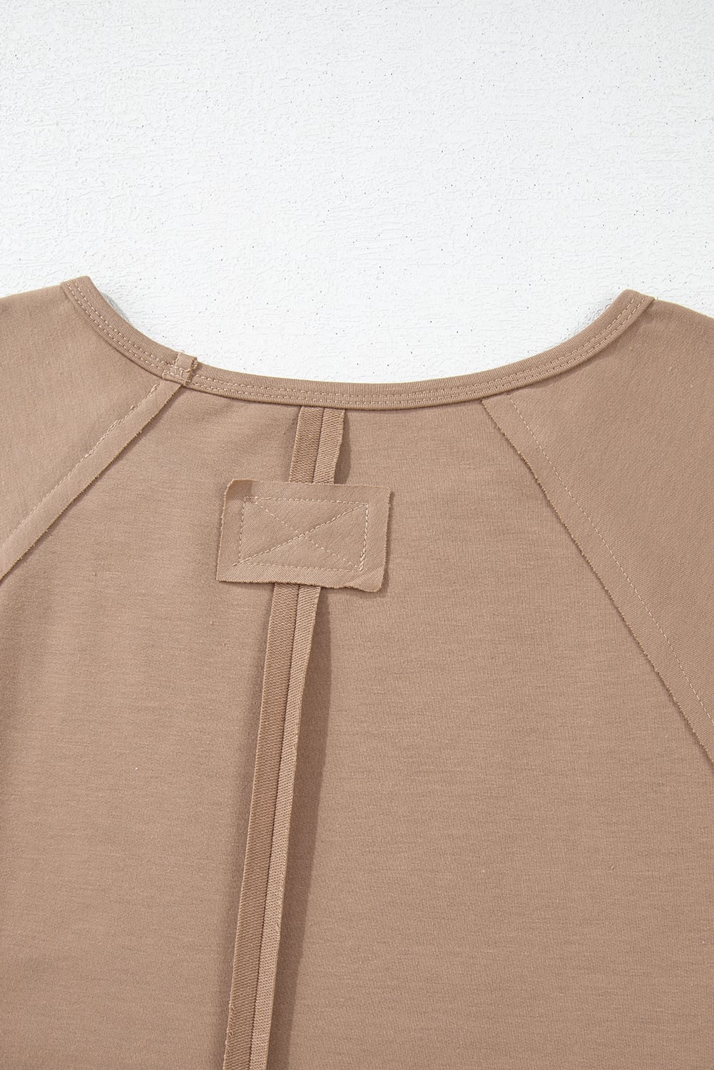 Light French Beige Plus Size Flower Striped Patchwork Puff Sleeve Loose Sweatshirt