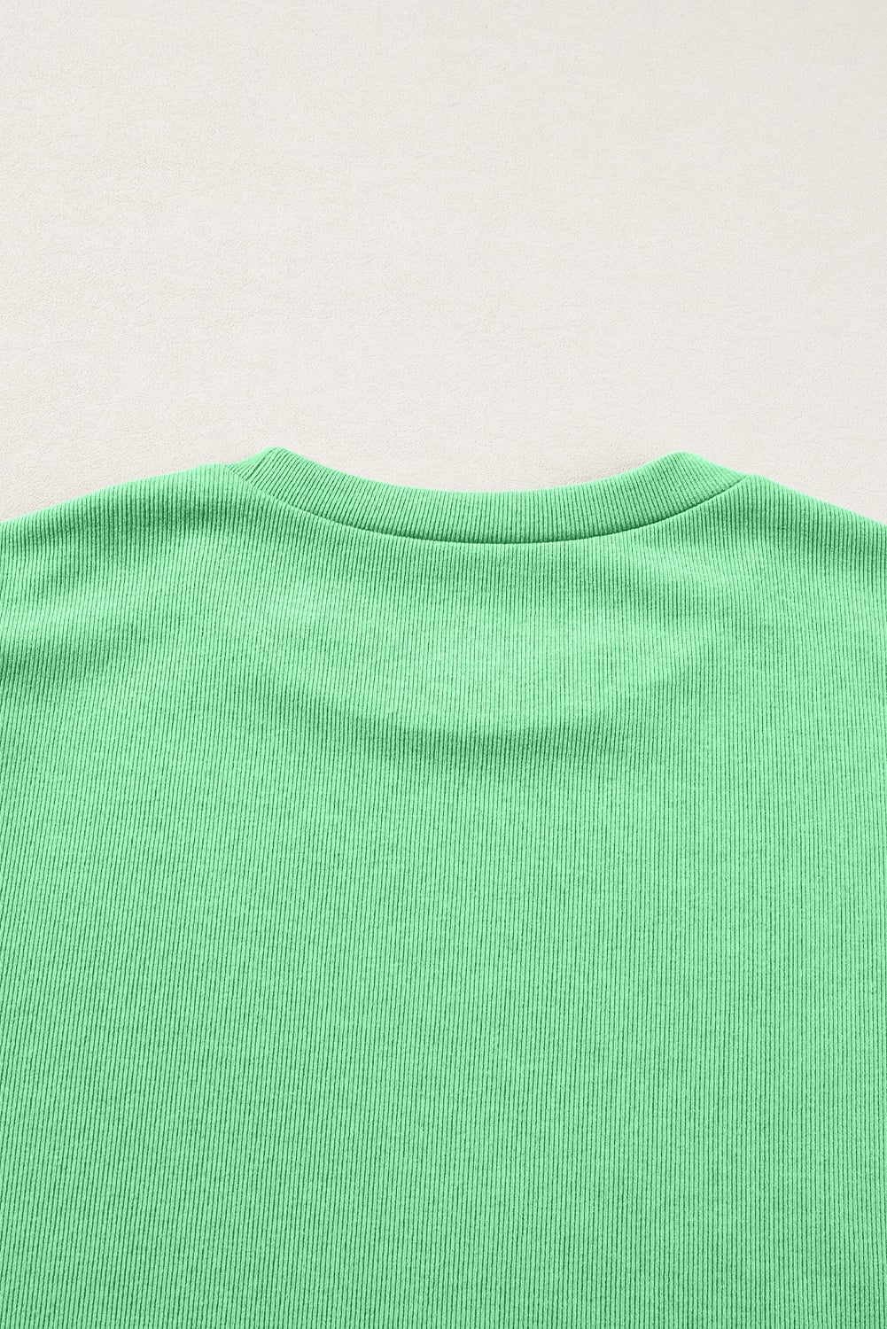 Light Green Contrast Ricrac Floral Sleeve Top