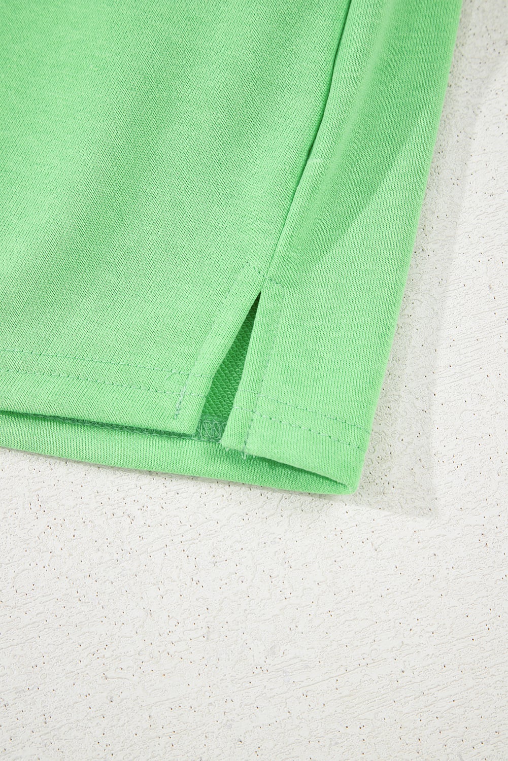 Light Green French Terry Drawstring Elastic Waistband Mini Skort with Pockets