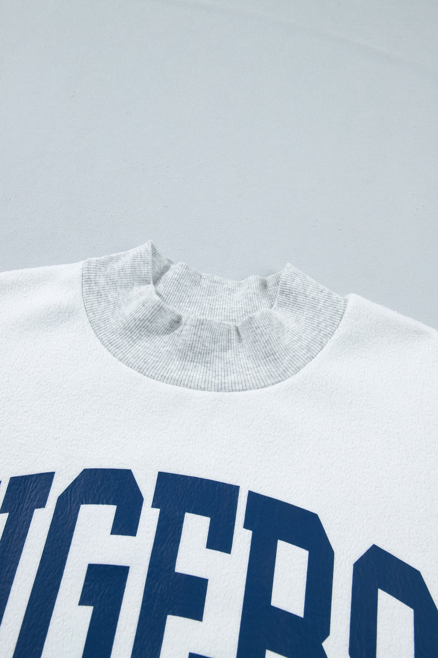 Light Grey AU/ TIGERS Reversible Printed Mock Neck Sweatshirt