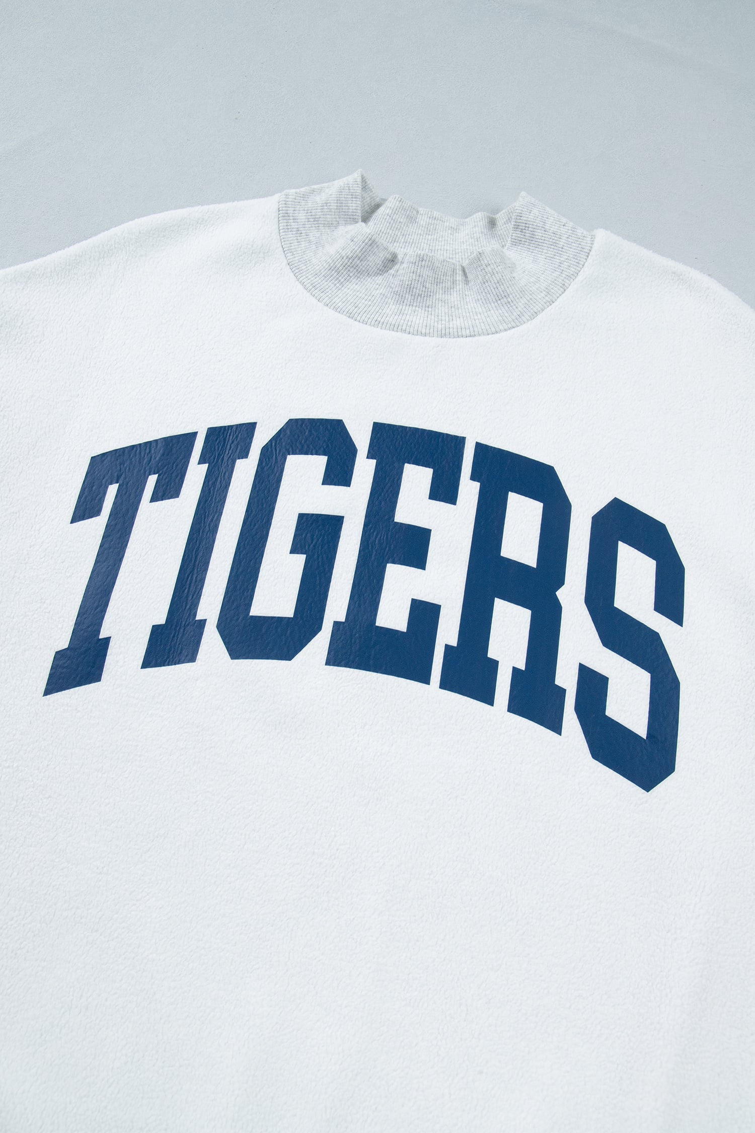 Light Grey AU/ TIGERS Reversible Printed Mock Neck Sweatshirt