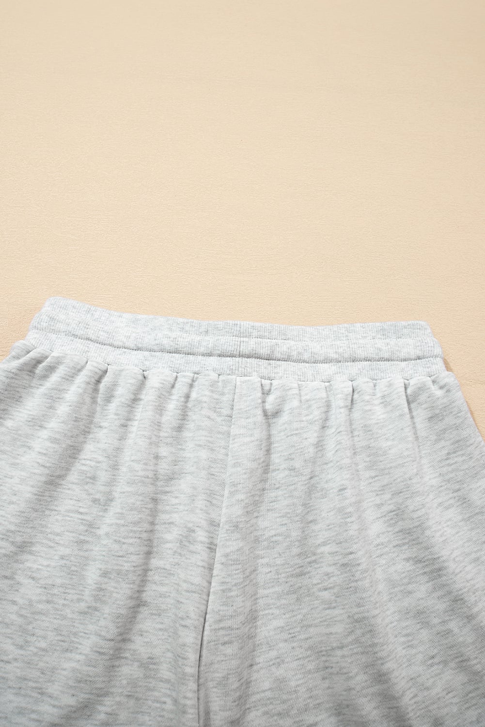 Light Grey Color Block Raw Hem Pullover and Casual Shorts Set