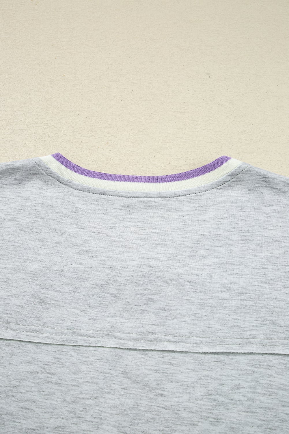 Light Grey Contrast Striped Bands Cropped Pullover and Athletic Short Set