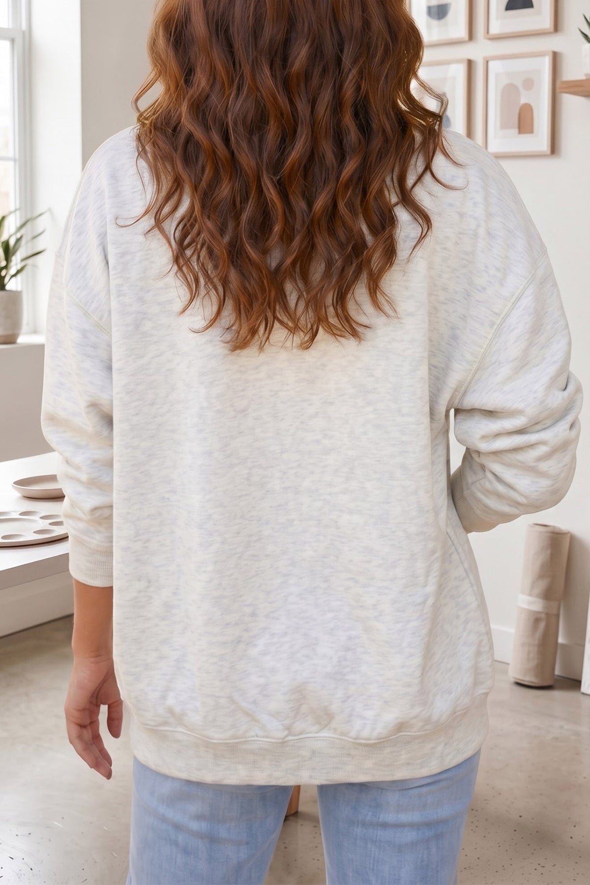 Light Grey Easter Faith Polka Dot Lettering Open Front Casual Sweatshirt