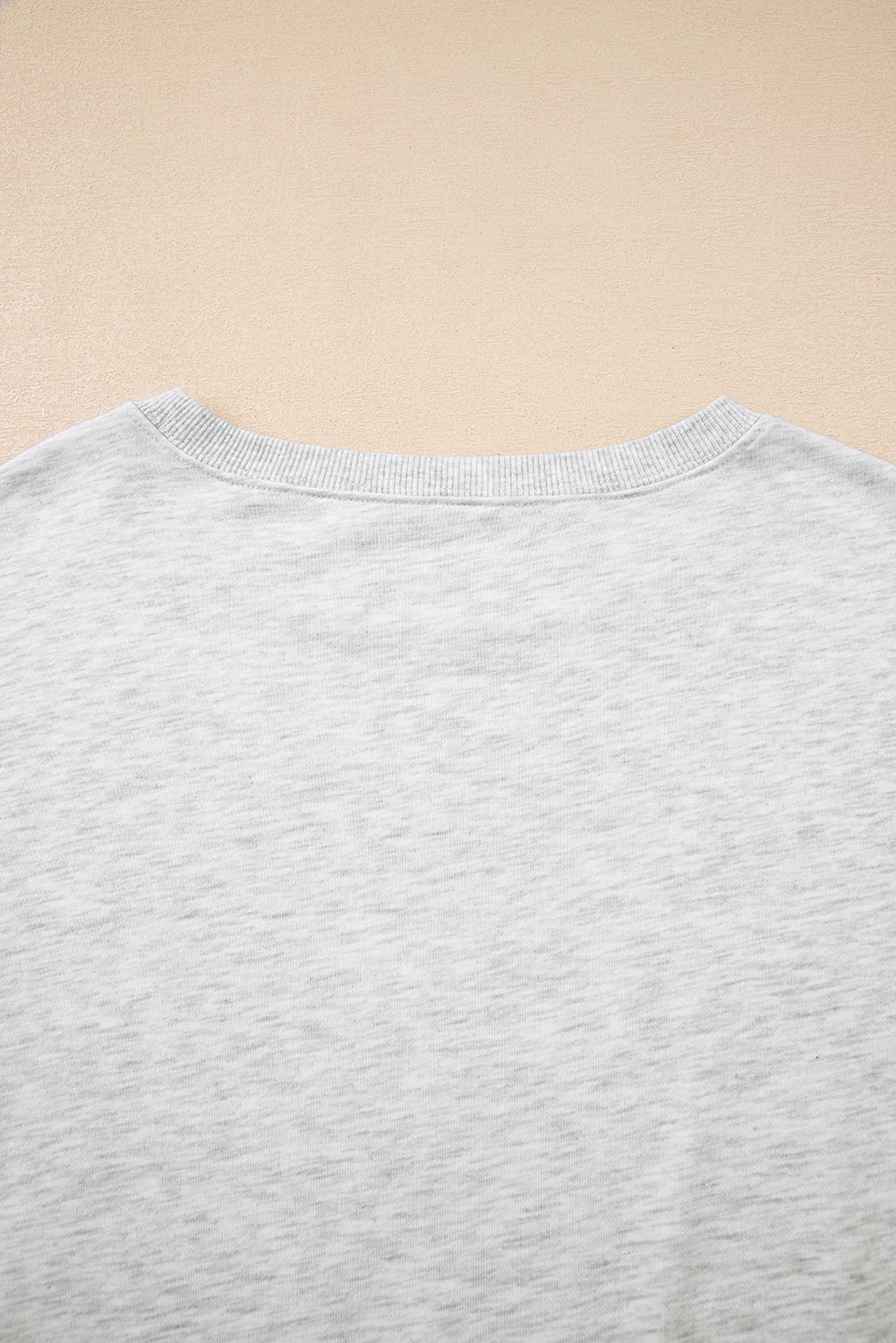 Light Grey Faded Varsity Print Loose Pullover Top
